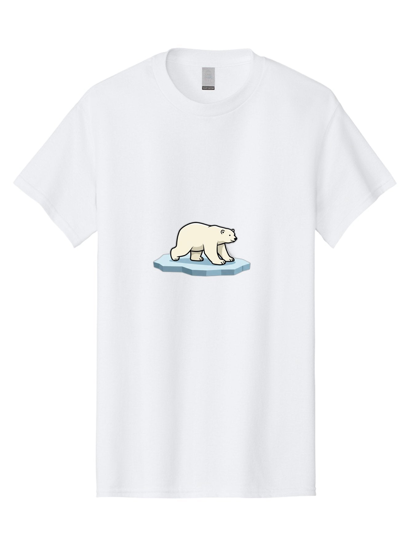 Polar-Bear-On-Iceberg-1 Men'S Graphic Tee, 100% Cotton, Comfortable Casual Summer Wear, Machine Washable, Polar Bear On Ice, Arctic Wildlife, Cartoon Polar Bear, Ice Floe, Cold Climate, Winter Scene, Wild Animal, Polar Bear Walking Bae664 4