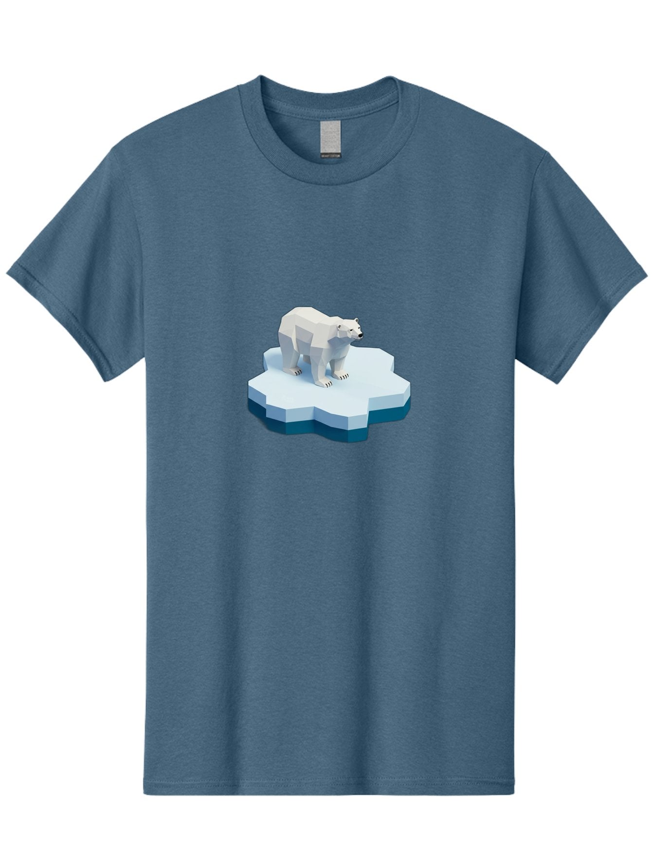 Polar-Bear-On-Iceberg Men'S Graphic Tee, 100% Cotton, Comfortable Casual Summer Wear, Machine Washable, Polar Bear On Iceberg, Low Poly Art, White Bear, Geometric Shapes, Icy Landscape, Arctic Wildlife, Climate Change, Cold Temperatures, Bae666 10