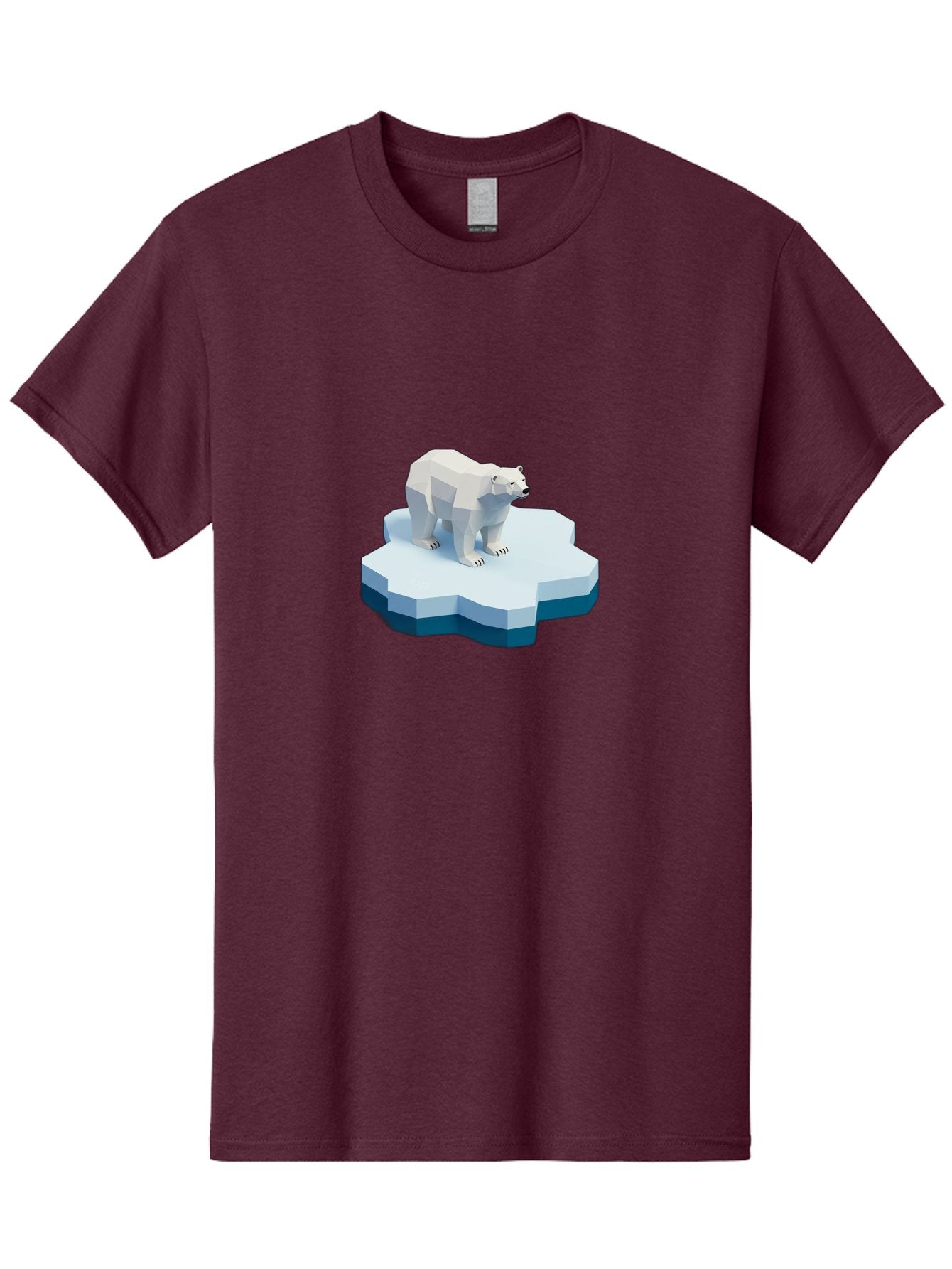 Polar-Bear-On-Iceberg Men'S Graphic Tee, 100% Cotton, Comfortable Casual Summer Wear, Machine Washable, Polar Bear On Iceberg, Low Poly Art, White Bear, Geometric Shapes, Icy Landscape, Arctic Wildlife, Climate Change, Cold Temperatures, Bae666 8