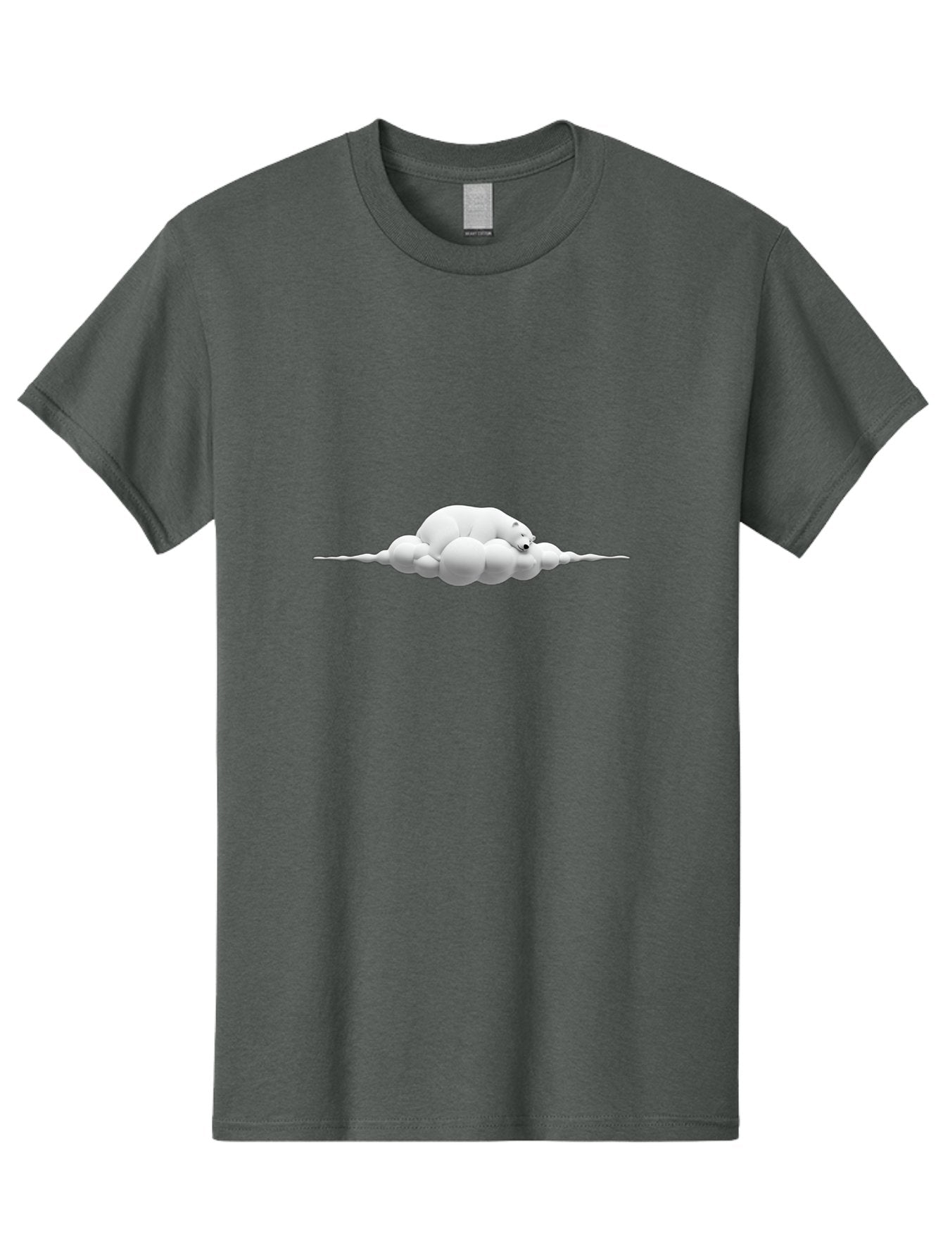 Polar-Bear-Sleeping-On-Cloud Men'S Graphic Tee, 100% Cotton, Comfortable Casual Summer Wear, Machine Washable, Sleeping Polar Bear, Fluffy Cloud, Peaceful Scene, Serene Atmosphere, Calming Image, Dreamy Landscape, Polar Bear On Cloud, Bae668 10