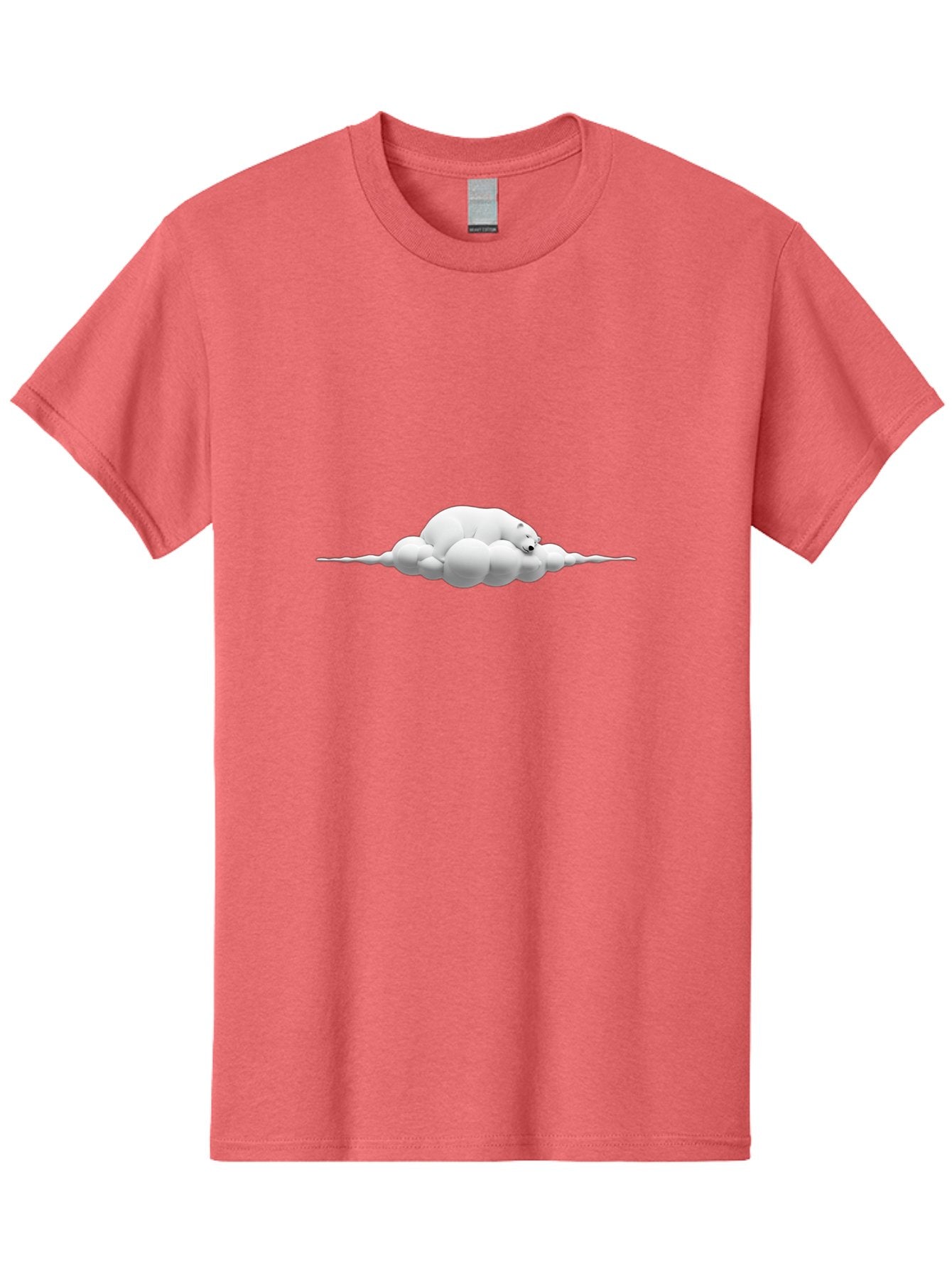 Polar-Bear-Sleeping-On-Cloud Men'S Graphic Tee, 100% Cotton, Comfortable Casual Summer Wear, Machine Washable, Sleeping Polar Bear, Fluffy Cloud, Peaceful Scene, Serene Atmosphere, Calming Image, Dreamy Landscape, Polar Bear On Cloud, Bae668 9