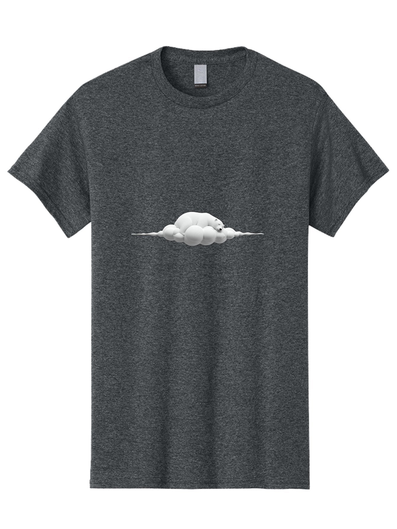 Polar-Bear-Sleeping-On-Cloud Men'S Graphic Tee, 100% Cotton, Comfortable Casual Summer Wear, Machine Washable, Sleeping Polar Bear, Fluffy Cloud, Peaceful Scene, Serene Atmosphere, Calming Image, Dreamy Landscape, Polar Bear On Cloud, Bae668