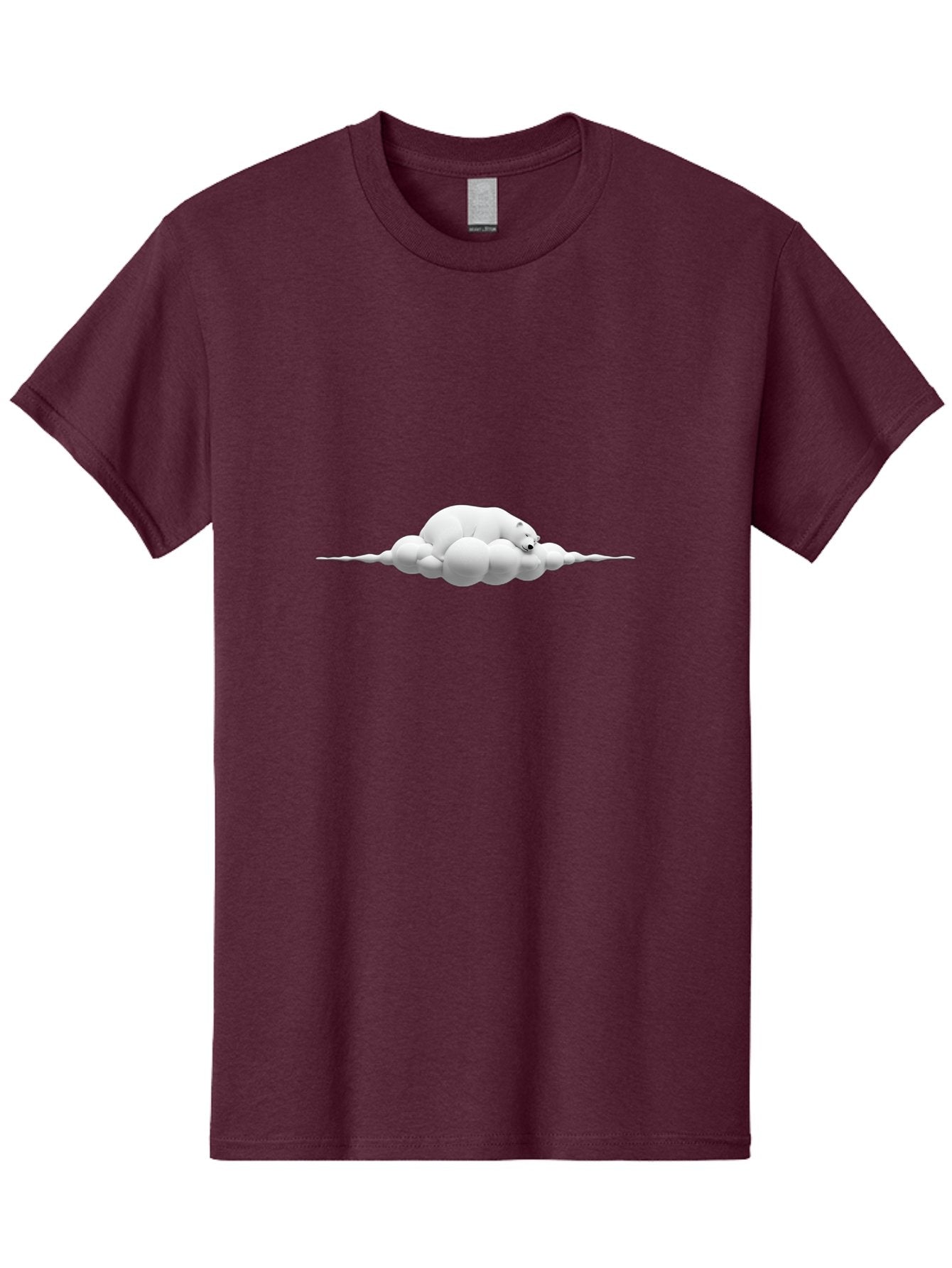 Polar-Bear-Sleeping-On-Cloud Men'S Graphic Tee, 100% Cotton, Comfortable Casual Summer Wear, Machine Washable, Sleeping Polar Bear, Fluffy Cloud, Peaceful Scene, Serene Atmosphere, Calming Image, Dreamy Landscape, Polar Bear On Cloud, Bae668 12