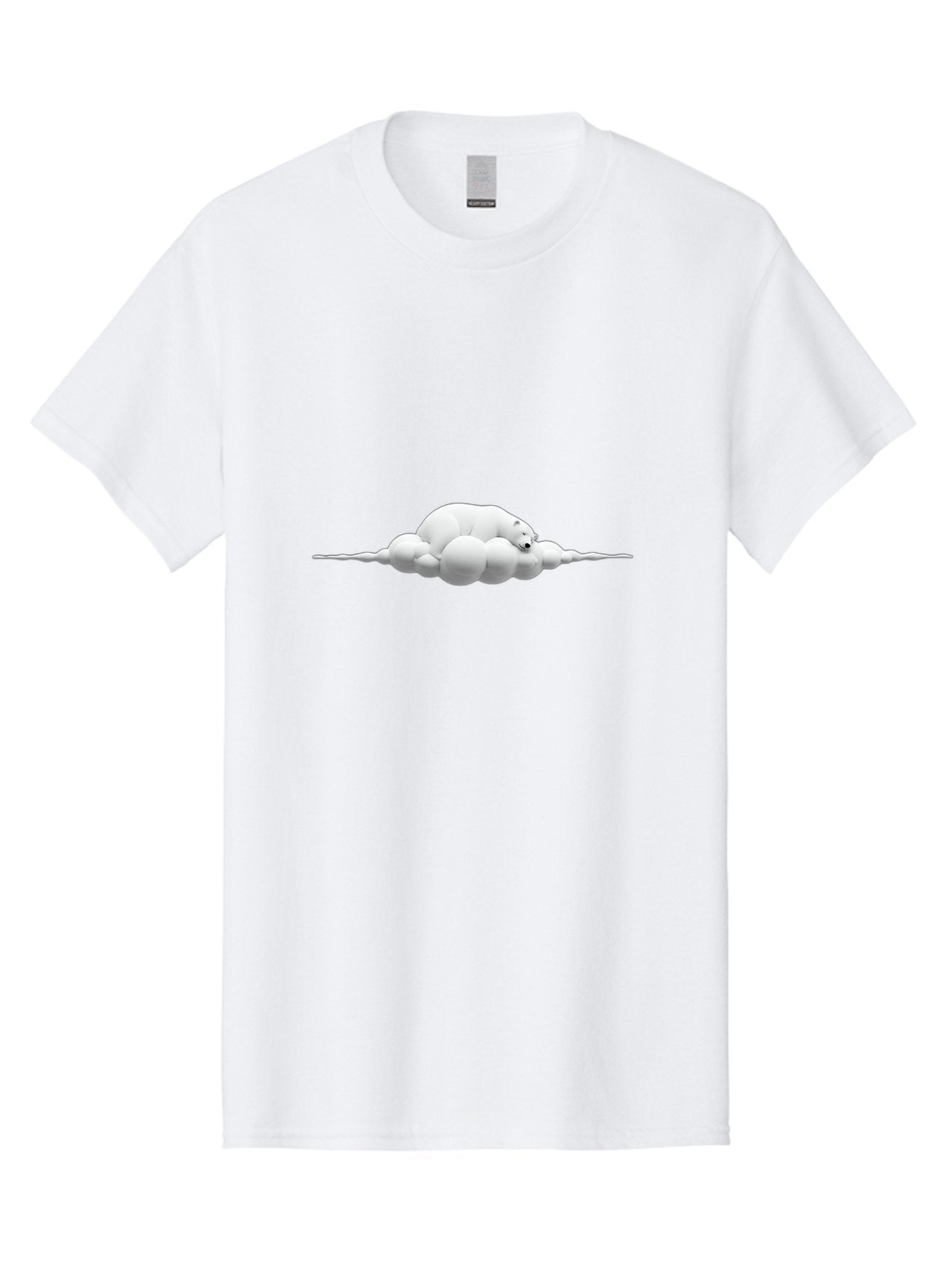 Polar-Bear-Sleeping-On-Cloud Men'S Graphic Tee, 100% Cotton, Comfortable Casual Summer Wear, Machine Washable, Sleeping Polar Bear, Fluffy Cloud, Peaceful Scene, Serene Atmosphere, Calming Image, Dreamy Landscape, Polar Bear On Cloud, Bae668 13