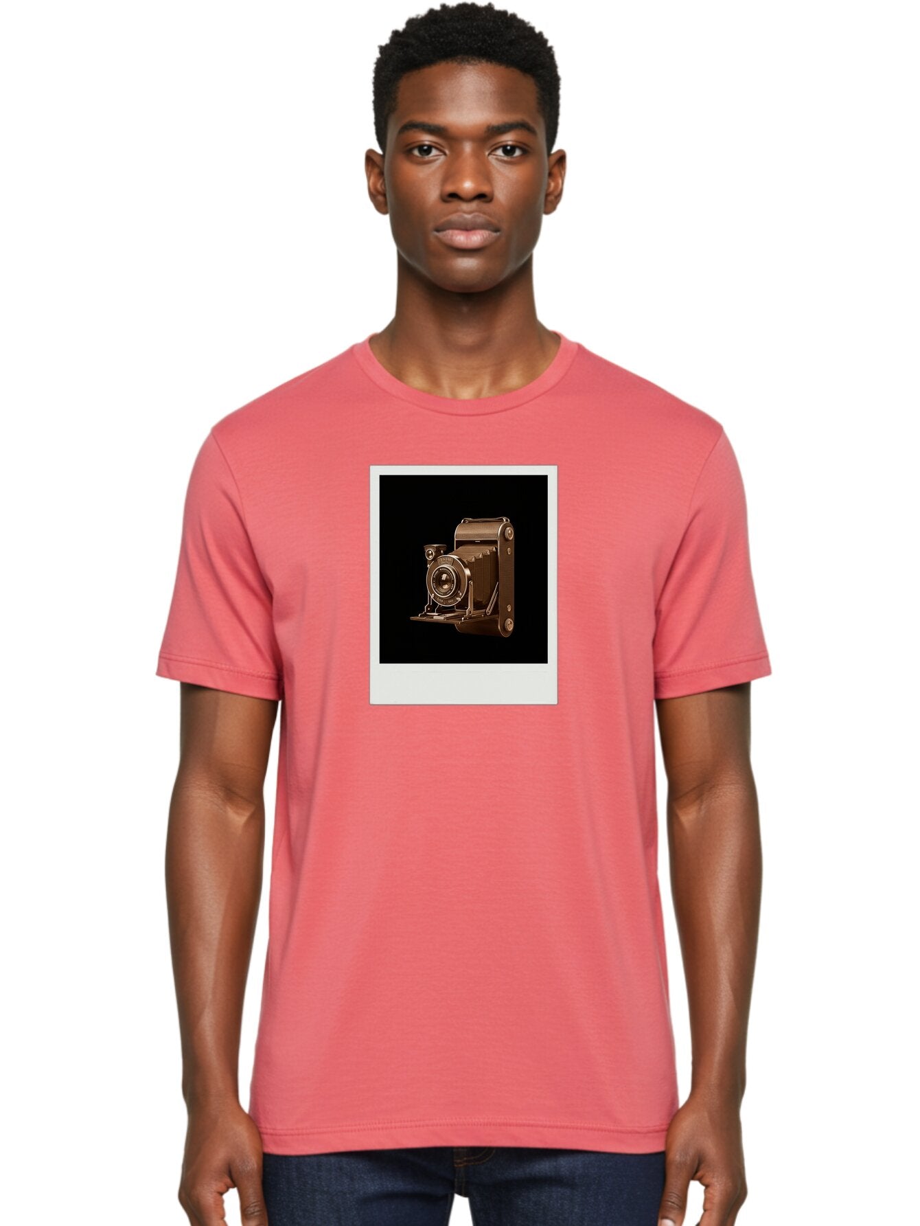 Polaroid-Camera-1 Men'S Graphic Tee, 100% Cotton, Comfortable Casual Summer Wear, Machine Washable, Vintage Camera, Old Photography Equipment, Retro Style, Antique Camera, Nostalgic Feel, Classic Design, Photography History, Instant Camera, Bae680 20