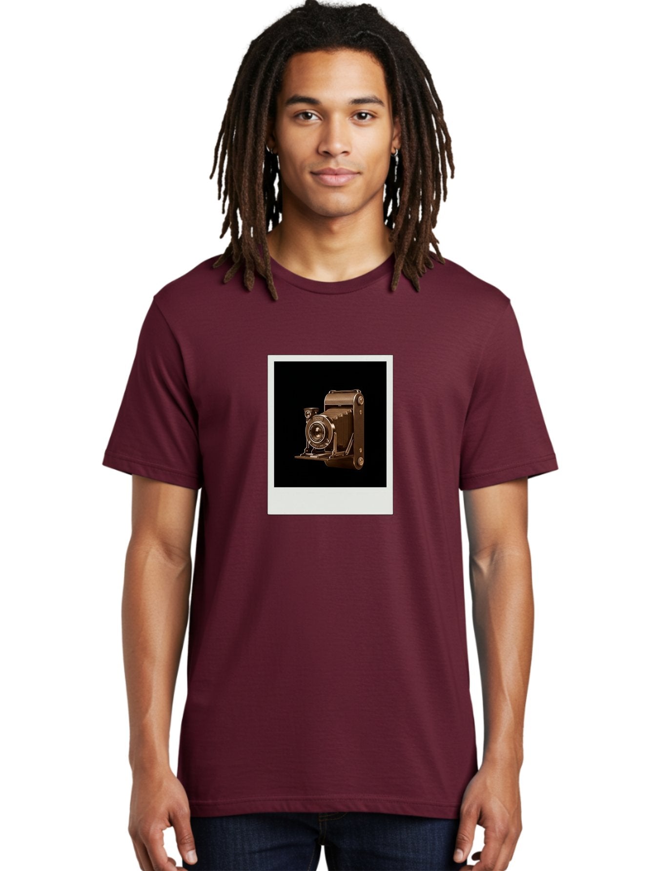 Polaroid-Camera-1 Men'S Graphic Tee, 100% Cotton, Comfortable Casual Summer Wear, Machine Washable, Vintage Camera, Old Photography Equipment, Retro Style, Antique Camera, Nostalgic Feel, Classic Design, Photography History, Instant Camera, Bae680 21