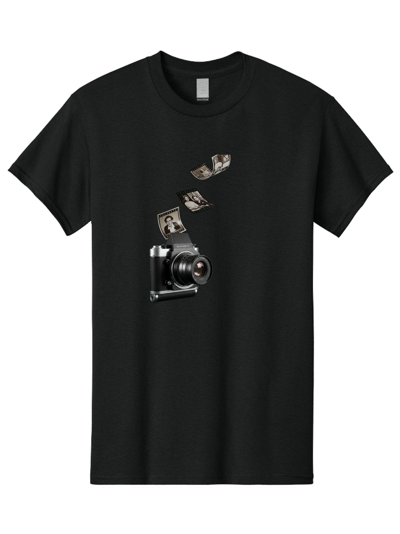 Polaroid-Camera-10 Men'S Graphic Tee, 100% Cotton, Comfortable Casual Summer Wear, Machine Washable, Sharedigital Camera, Black And Silver Camera, Polaroid Photographs, Black And White Portraits, Instant Photography, Camera Technology, Bae681 6