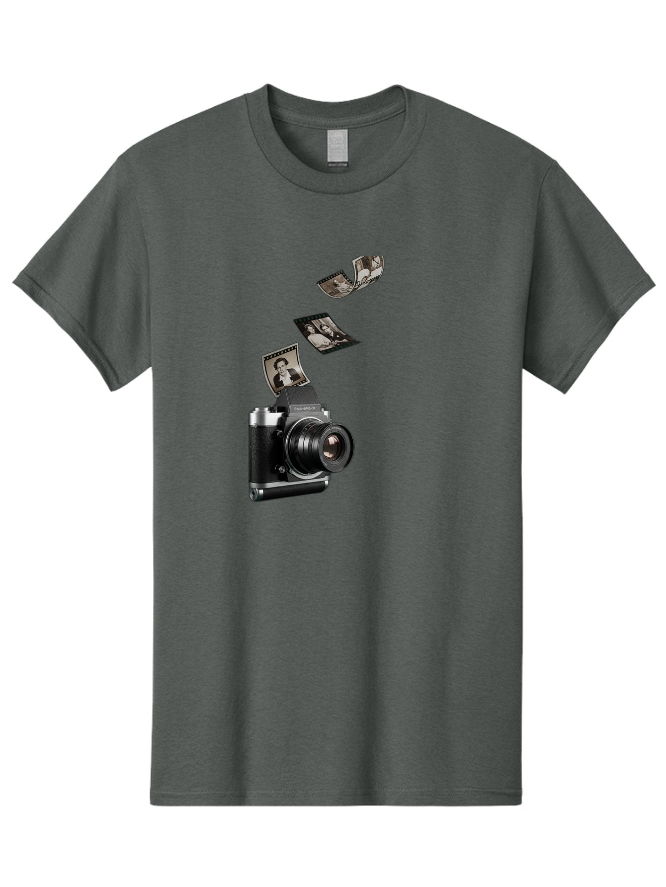 Polaroid-Camera-10 Men'S Graphic Tee, 100% Cotton, Comfortable Casual Summer Wear, Machine Washable, Sharedigital Camera, Black And Silver Camera, Polaroid Photographs, Black And White Portraits, Instant Photography, Camera Technology, Bae681 4