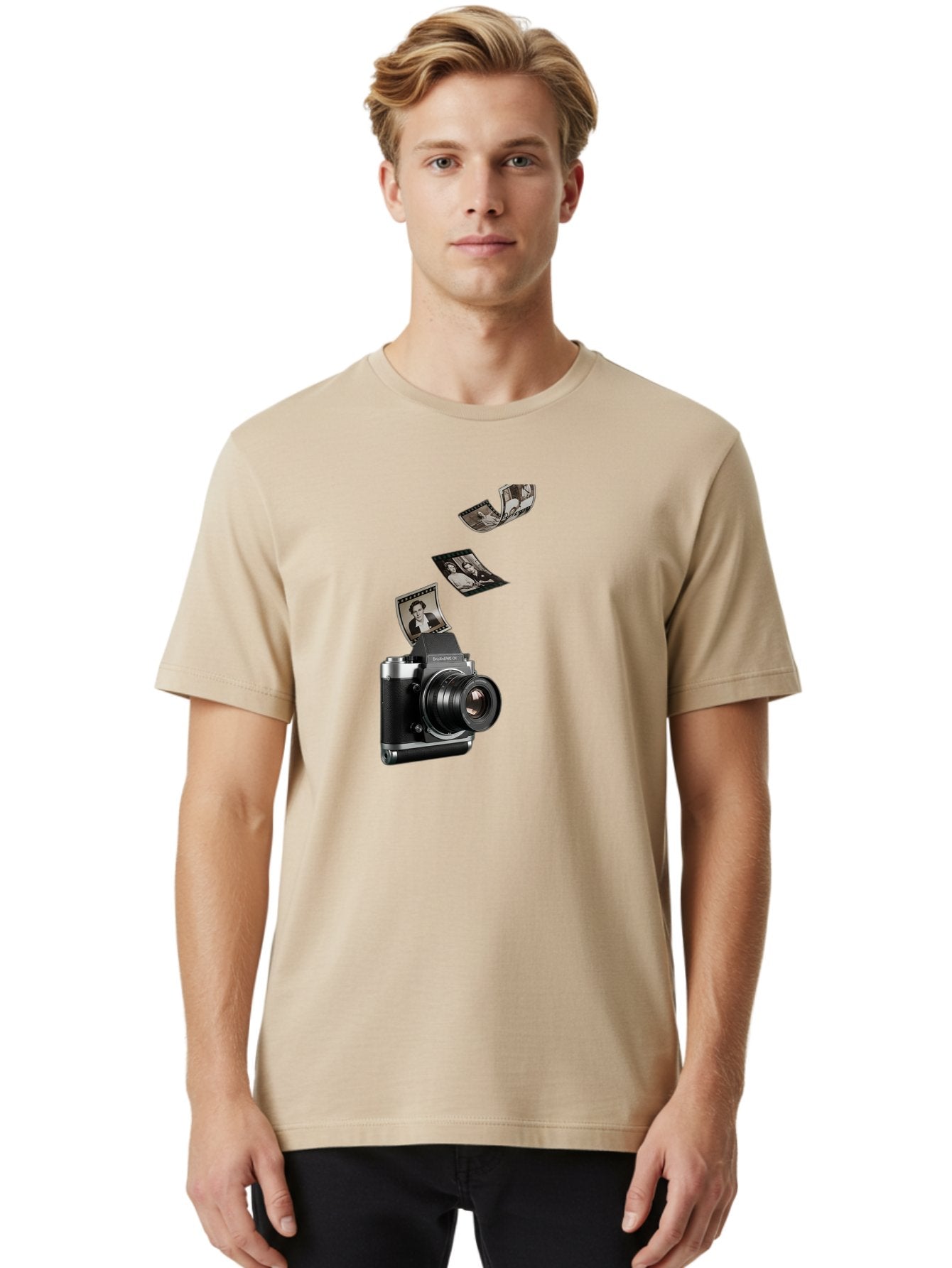 Polaroid-Camera-10 Men'S Graphic Tee, 100% Cotton, Comfortable Casual Summer Wear, Machine Washable, Sharedigital Camera, Black And Silver Camera, Polaroid Photographs, Black And White Portraits, Instant Photography, Camera Technology, Bae681 26