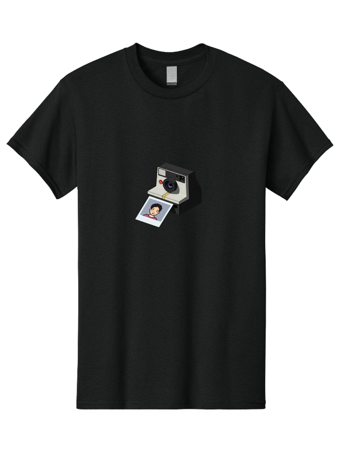 Polaroid-Camera-4 Men'S Graphic Tee, 100% Cotton, Comfortable Casual Summer Wear, Machine Washable, Polaroid Camera, Instant Photography, Retro Camera, Printed Photo, Smiling Man, Nostalgic Feel, Casual Portrait, Vintage Style Bae684 15