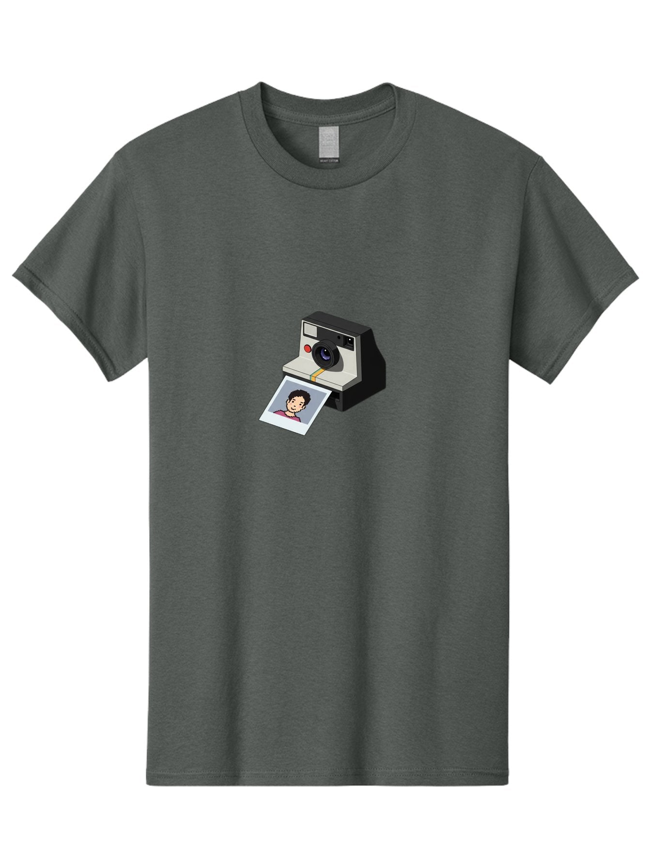 Polaroid-Camera-4 Men'S Graphic Tee, 100% Cotton, Comfortable Casual Summer Wear, Machine Washable, Polaroid Camera, Instant Photography, Retro Camera, Printed Photo, Smiling Man, Nostalgic Feel, Casual Portrait, Vintage Style Bae684 12