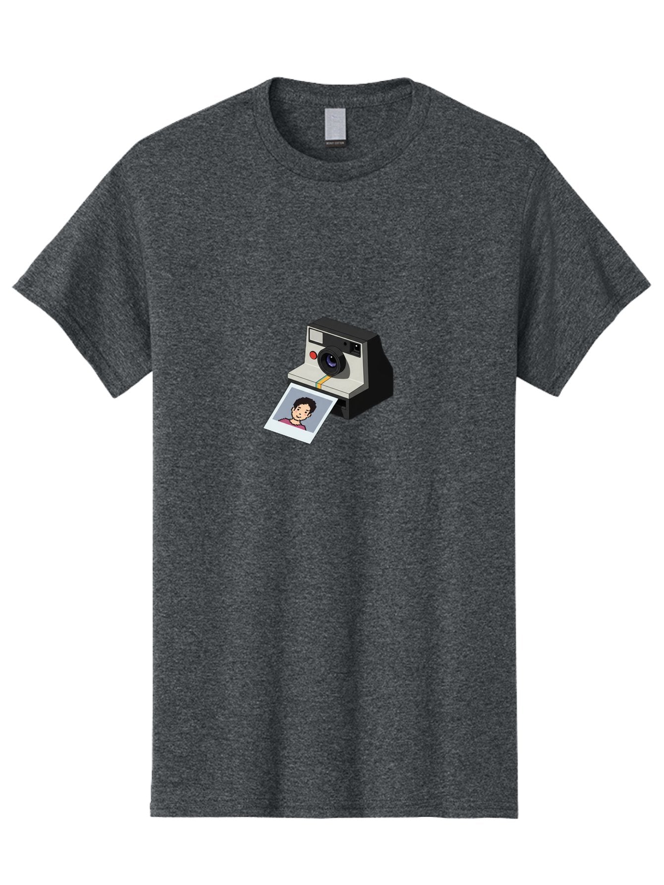 Polaroid-Camera-4 Men'S Graphic Tee, 100% Cotton, Comfortable Casual Summer Wear, Machine Washable, Polaroid Camera, Instant Photography, Retro Camera, Printed Photo, Smiling Man, Nostalgic Feel, Casual Portrait, Vintage Style Bae684 9