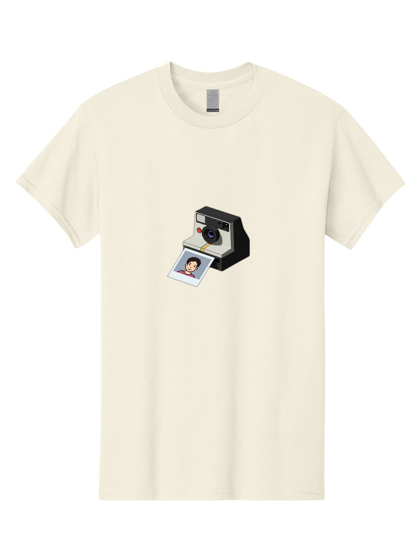 Polaroid-Camera-4 Men'S Graphic Tee, 100% Cotton, Comfortable Casual Summer Wear, Machine Washable, Polaroid Camera, Instant Photography, Retro Camera, Printed Photo, Smiling Man, Nostalgic Feel, Casual Portrait, Vintage Style Bae684 6