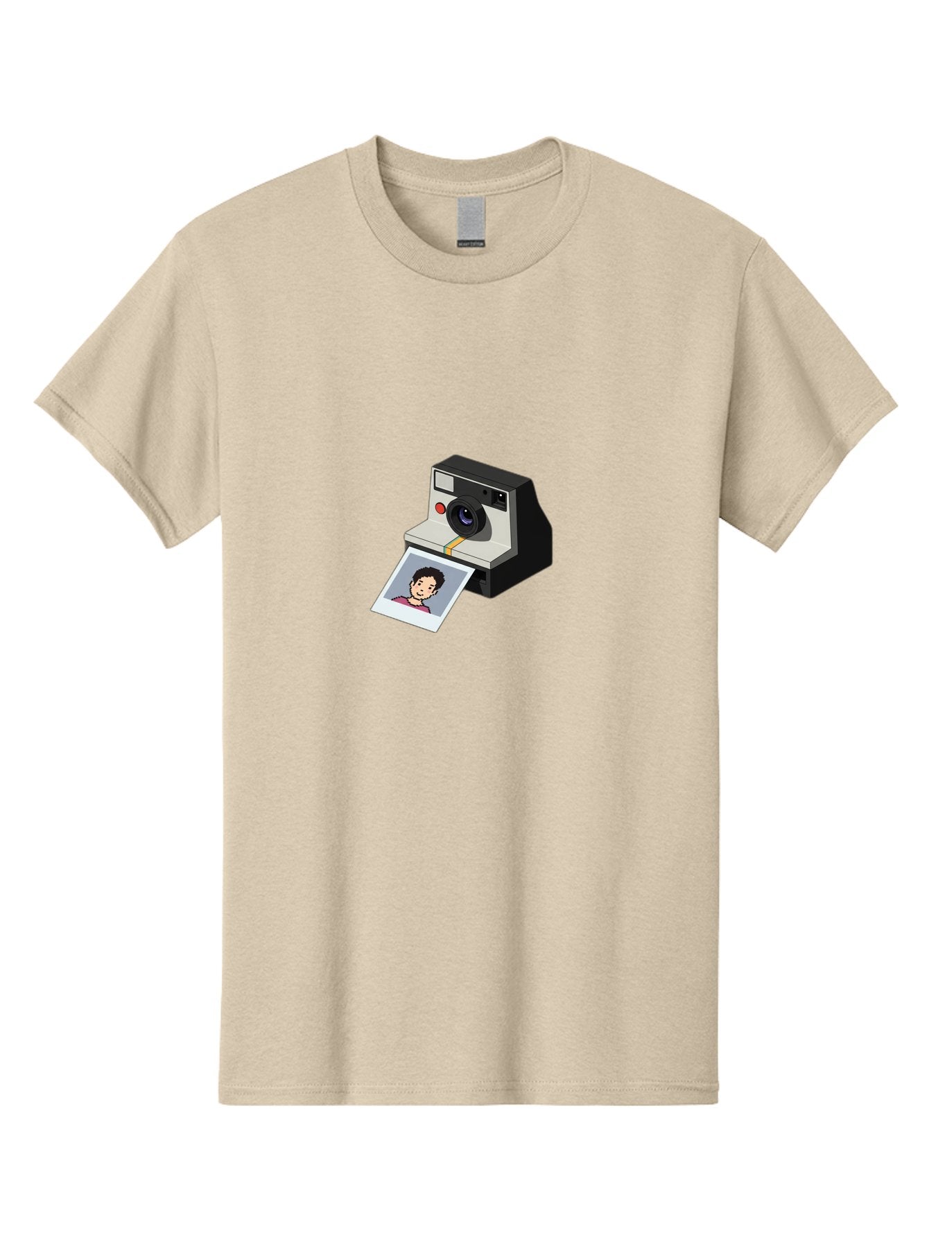Polaroid-Camera-4 Men'S Graphic Tee, 100% Cotton, Comfortable Casual Summer Wear, Machine Washable, Polaroid Camera, Instant Photography, Retro Camera, Printed Photo, Smiling Man, Nostalgic Feel, Casual Portrait, Vintage Style Bae684 10