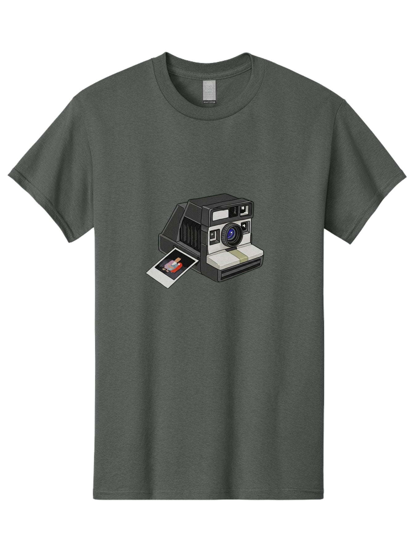 Polaroid-Camera-7 Men'S Graphic Tee, 100% Cotton, Comfortable Casual Summer Wear, Machine Washable, Polaroid Camera, Instant Photo, Nostalgic Technology, Retro Photography, Developed Picture, Square Format, Close-Up Shot, Digital Illustration Bae687 7