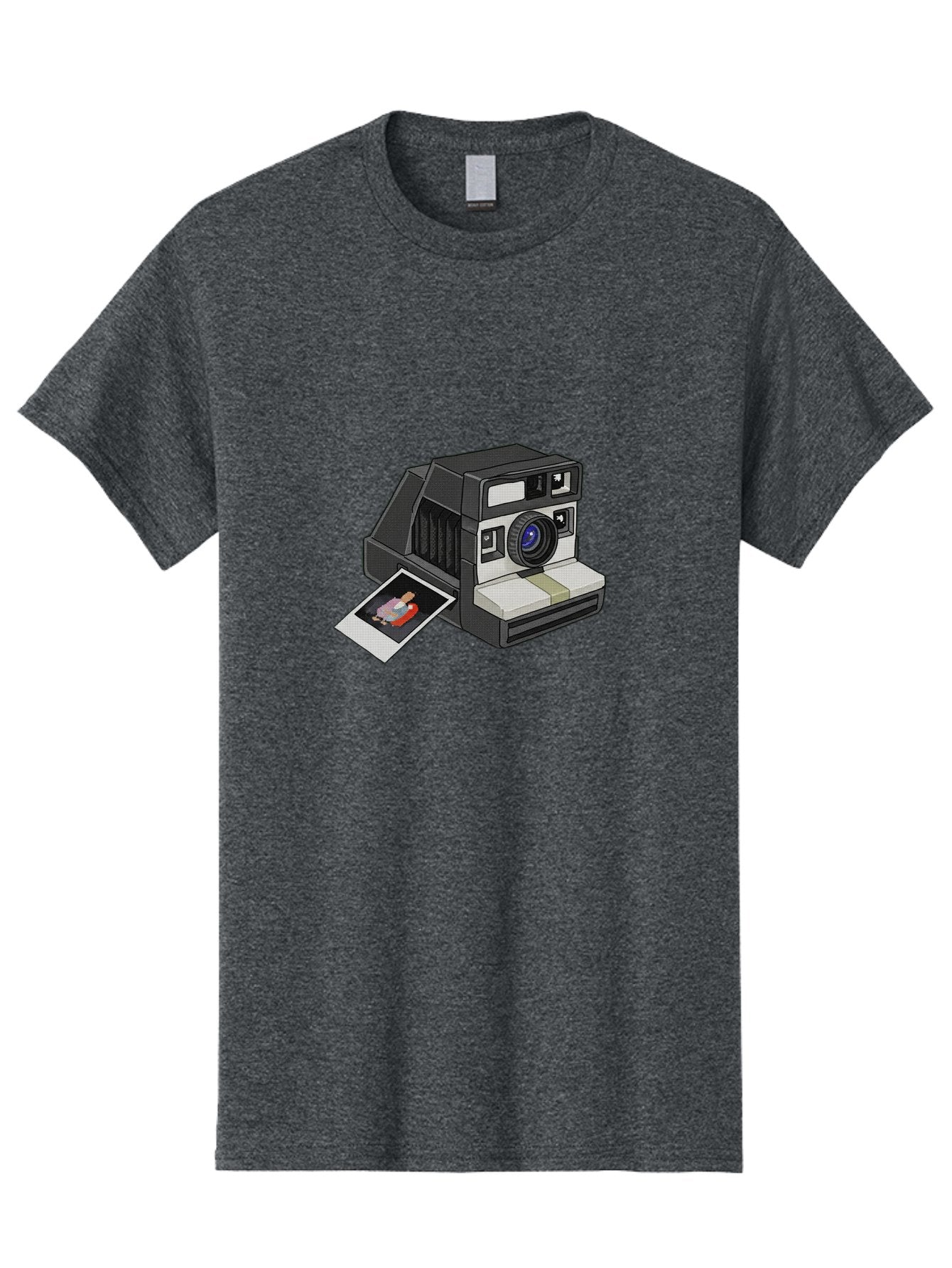 Polaroid-Camera-7 Men'S Graphic Tee, 100% Cotton, Comfortable Casual Summer Wear, Machine Washable, Polaroid Camera, Instant Photo, Nostalgic Technology, Retro Photography, Developed Picture, Square Format, Close-Up Shot, Digital Illustration Bae687 15