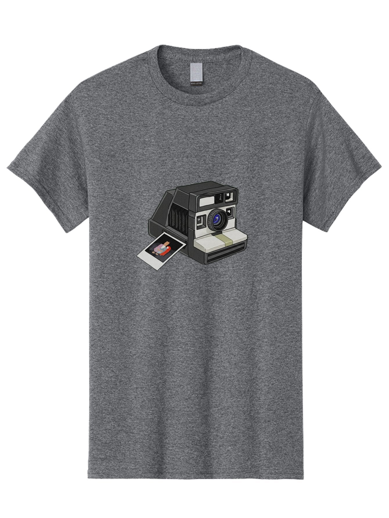 Polaroid-Camera-7 Men'S Graphic Tee, 100% Cotton, Comfortable Casual Summer Wear, Machine Washable, Polaroid Camera, Instant Photo, Nostalgic Technology, Retro Photography, Developed Picture, Square Format, Close-Up Shot, Digital Illustration Bae687 11