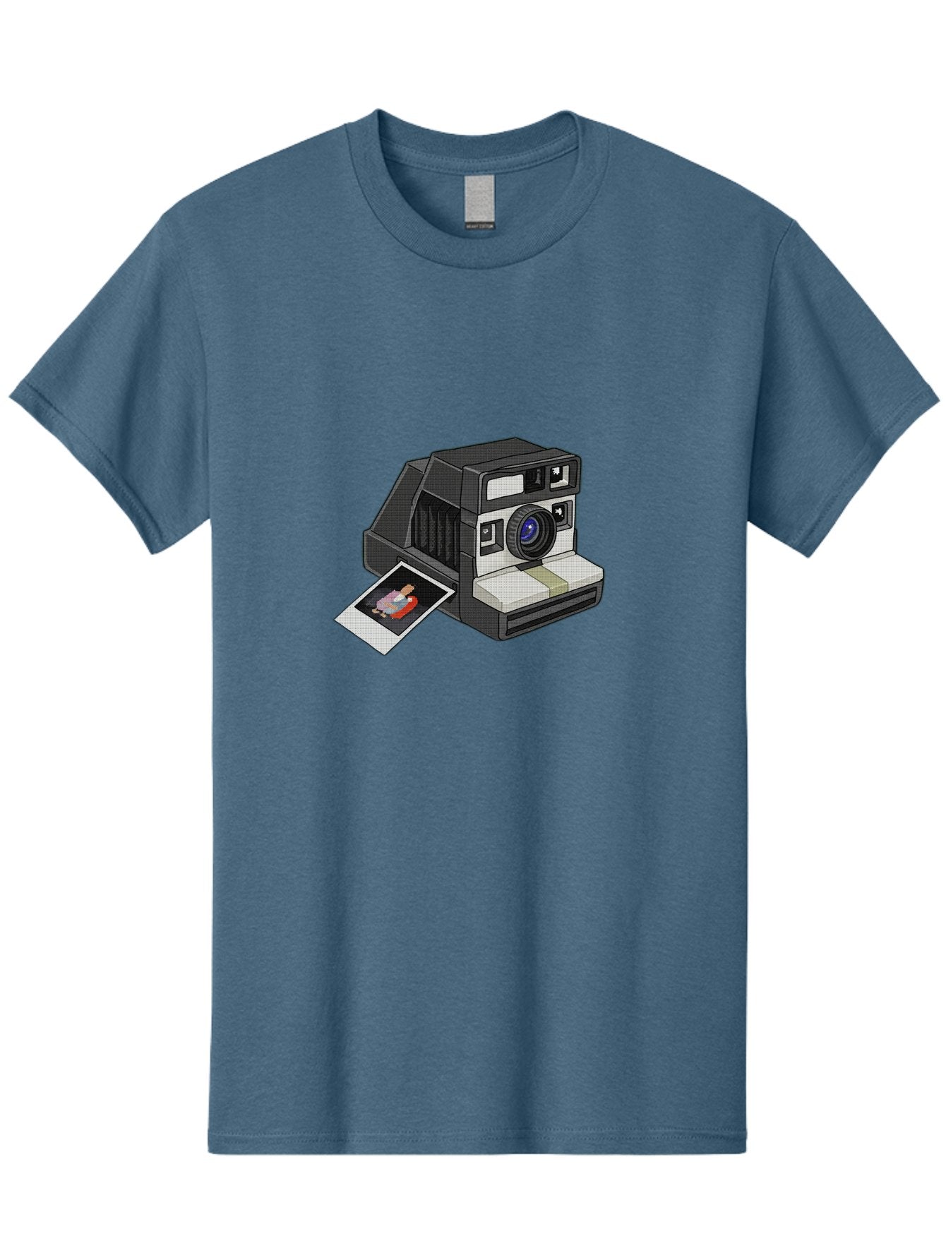 Polaroid-Camera-7 Men'S Graphic Tee, 100% Cotton, Comfortable Casual Summer Wear, Machine Washable, Polaroid Camera, Instant Photo, Nostalgic Technology, Retro Photography, Developed Picture, Square Format, Close-Up Shot, Digital Illustration Bae687 12