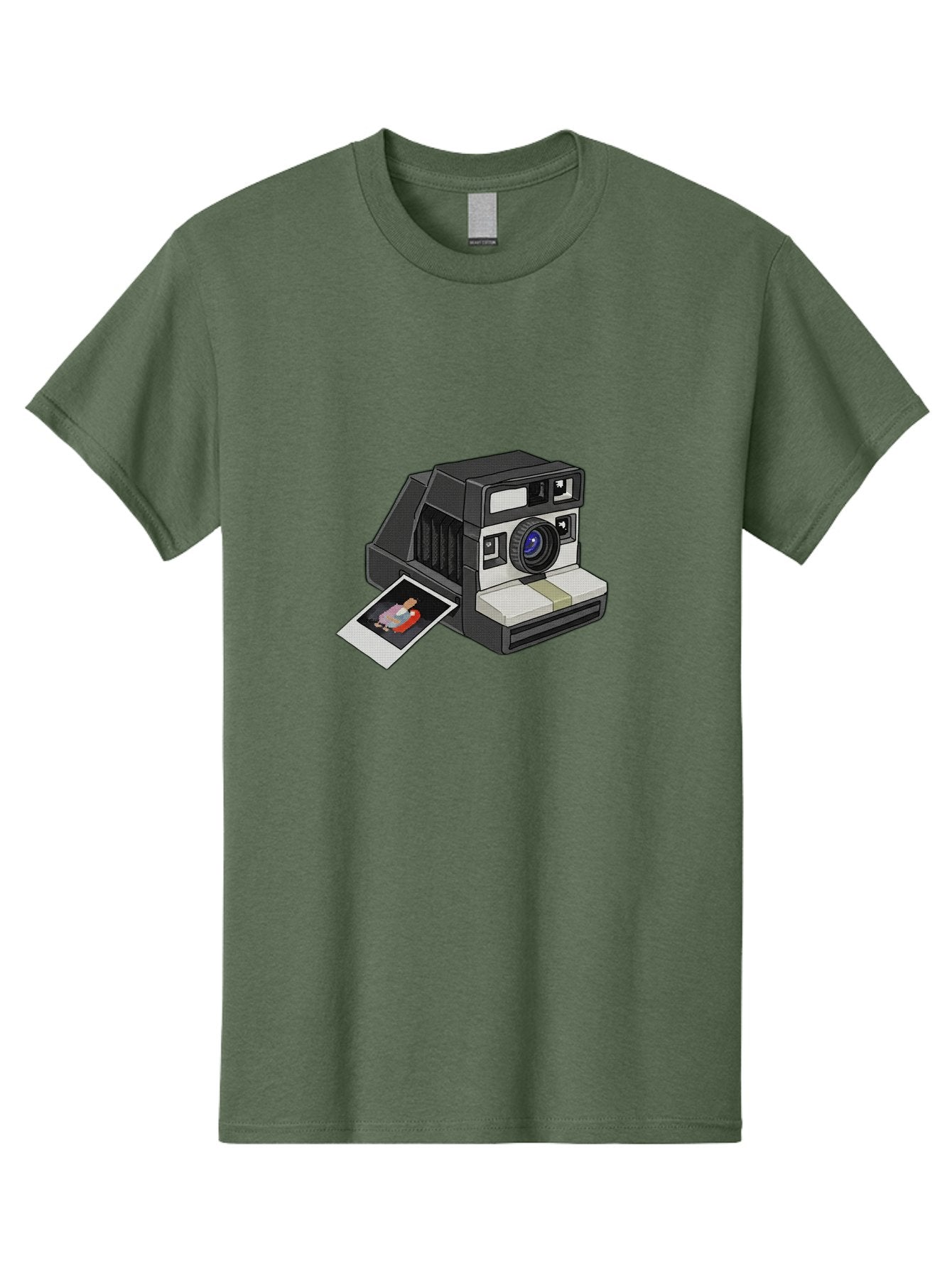 Polaroid-Camera-7 Men'S Graphic Tee, 100% Cotton, Comfortable Casual Summer Wear, Machine Washable, Polaroid Camera, Instant Photo, Nostalgic Technology, Retro Photography, Developed Picture, Square Format, Close-Up Shot, Digital Illustration Bae687 14