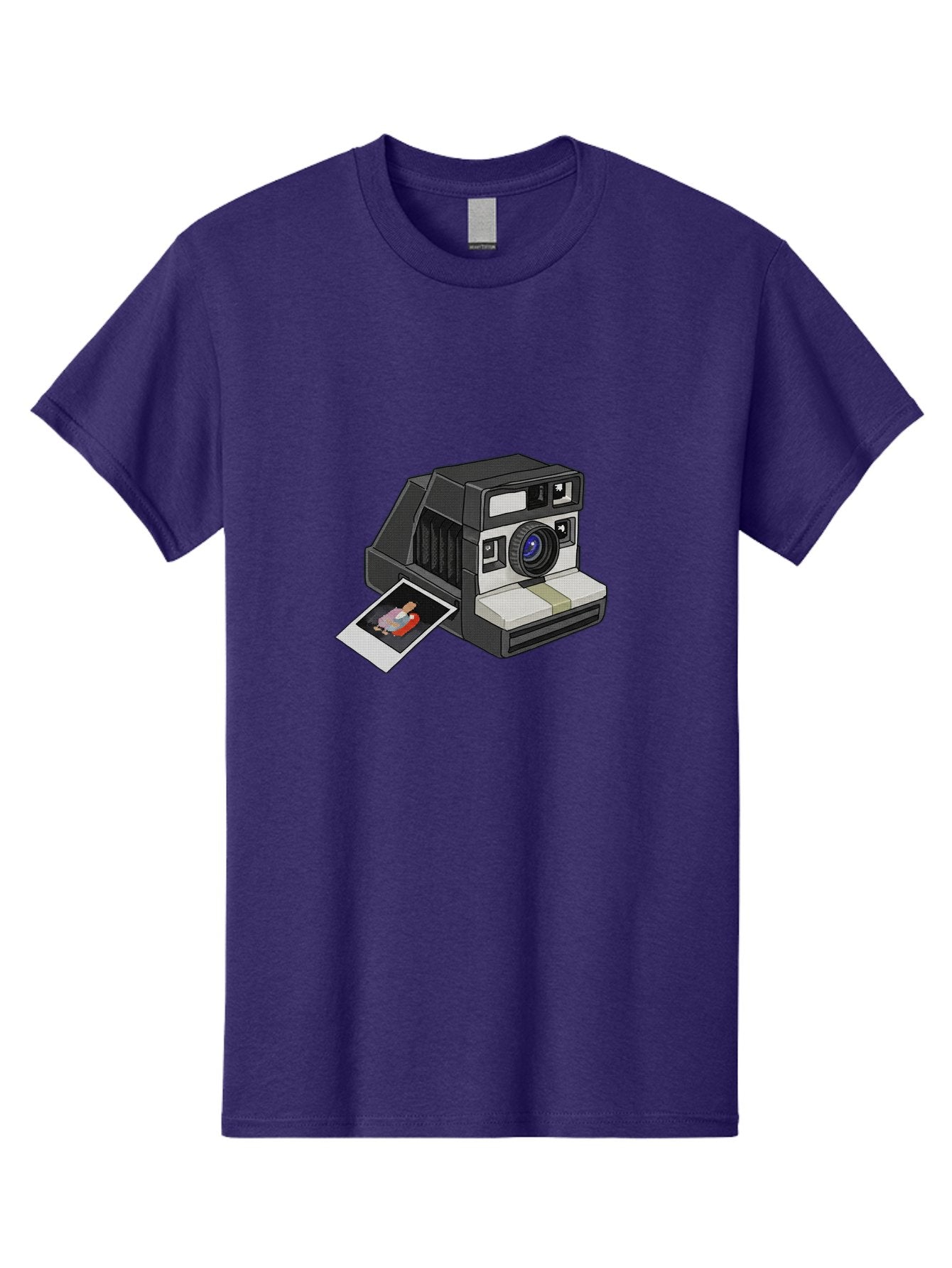 Polaroid-Camera-7 Men'S Graphic Tee, 100% Cotton, Comfortable Casual Summer Wear, Machine Washable, Polaroid Camera, Instant Photo, Nostalgic Technology, Retro Photography, Developed Picture, Square Format, Close-Up Shot, Digital Illustration Bae687 9