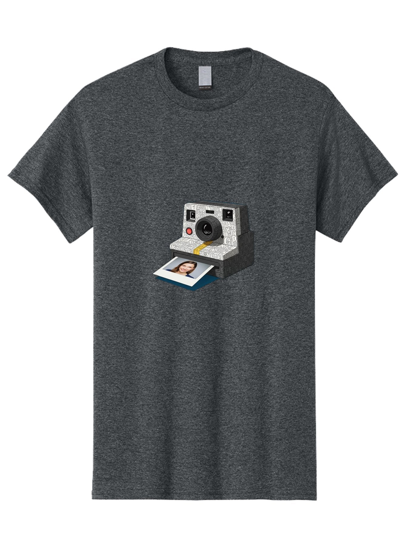Polaroid-Camera-9 Men'S Graphic Tee, 100% Cotton, Comfortable Casual Summer Wear, Machine Washable, Vintage Camera, Instant Photography, Polaroid Picture, Smiling Woman, Retro Style, Nostalgic Feel, Analog Photography, Instant Print Bae689 4
