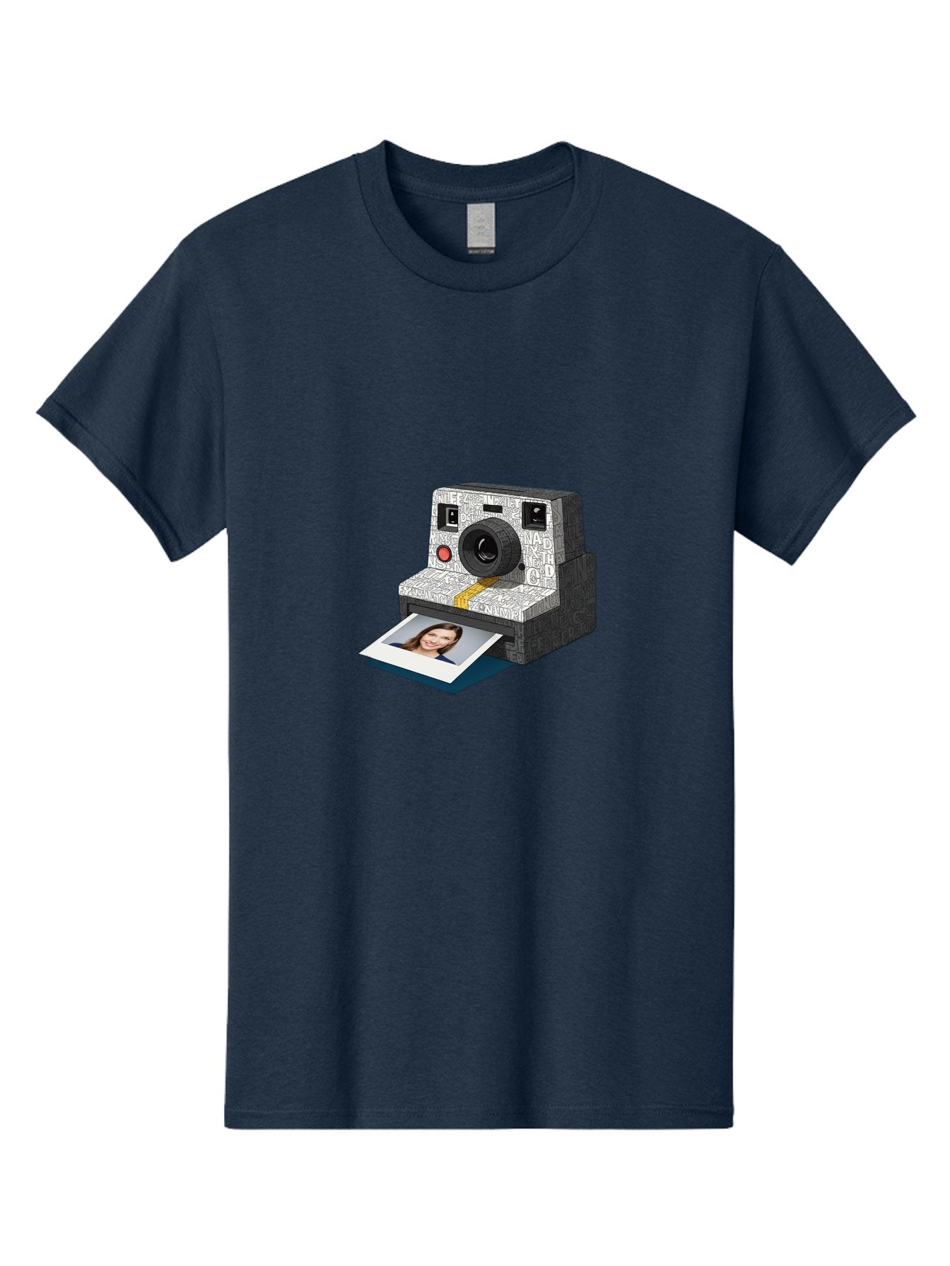 Polaroid-Camera-9 Men'S Graphic Tee, 100% Cotton, Comfortable Casual Summer Wear, Machine Washable, Vintage Camera, Instant Photography, Polaroid Picture, Smiling Woman, Retro Style, Nostalgic Feel, Analog Photography, Instant Print Bae689 10