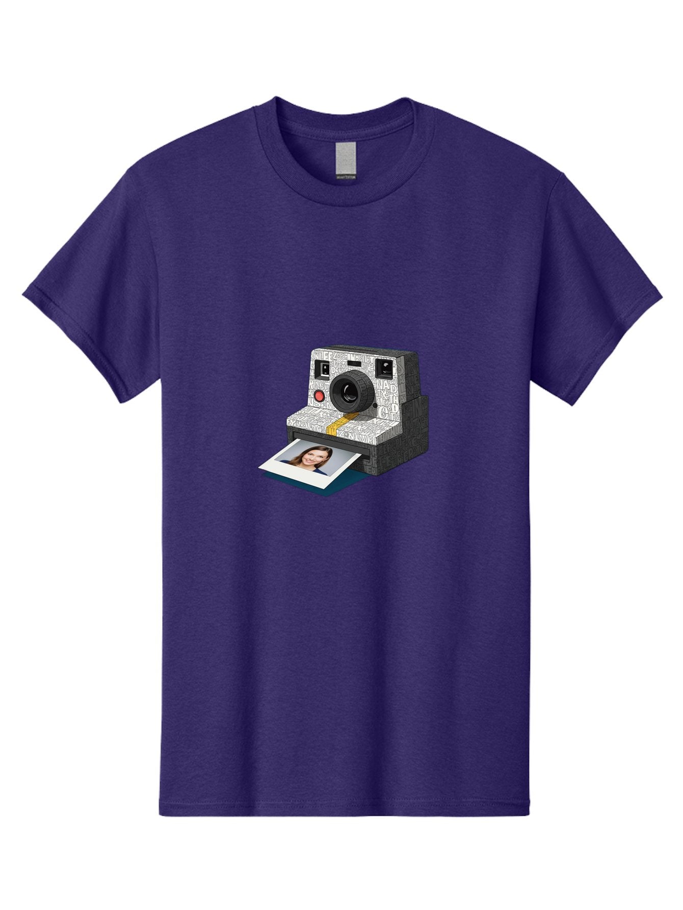 Polaroid-Camera-9 Men'S Graphic Tee, 100% Cotton, Comfortable Casual Summer Wear, Machine Washable, Vintage Camera, Instant Photography, Polaroid Picture, Smiling Woman, Retro Style, Nostalgic Feel, Analog Photography, Instant Print Bae689 14