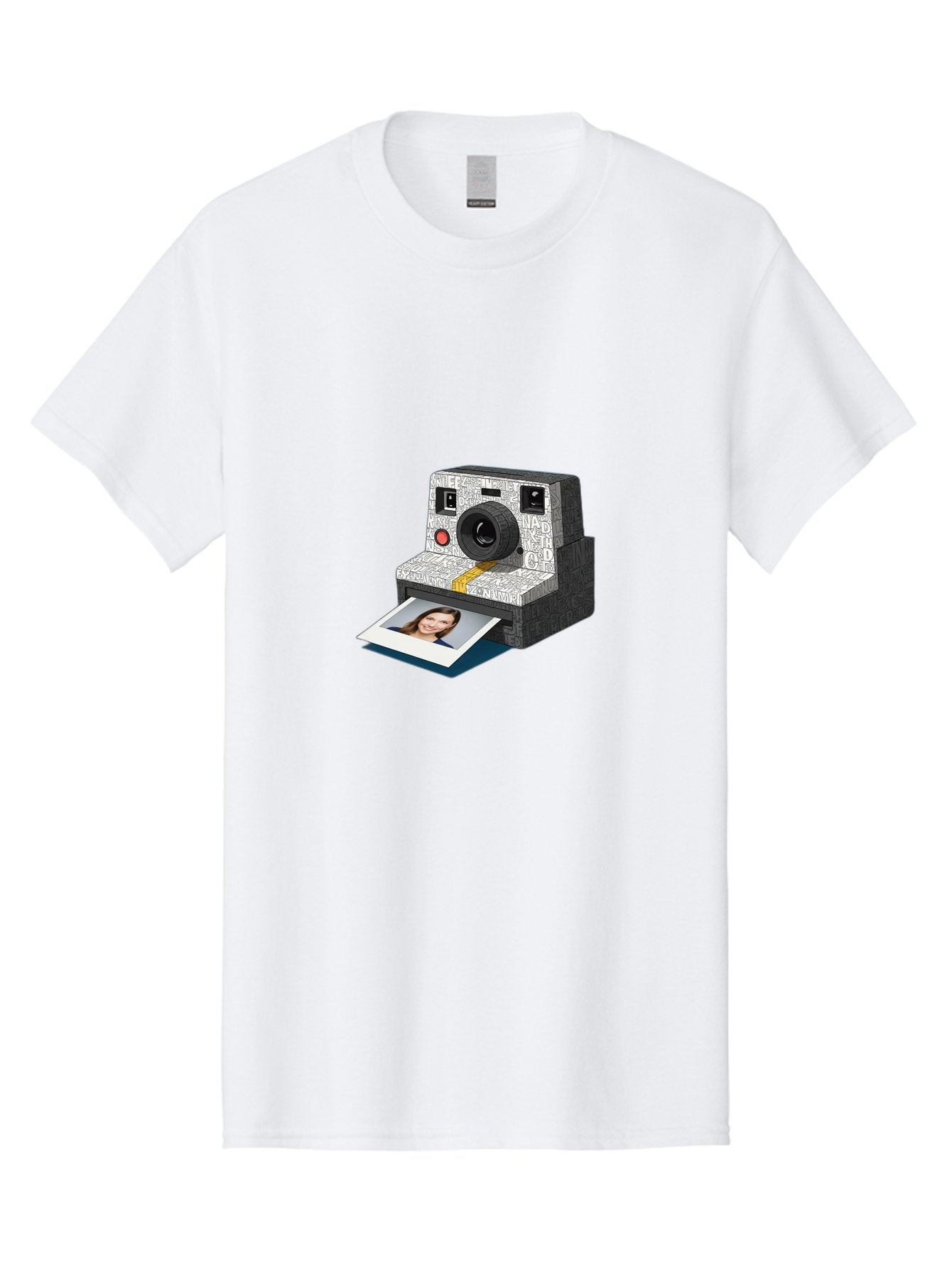 Polaroid-Camera-9 Men'S Graphic Tee, 100% Cotton, Comfortable Casual Summer Wear, Machine Washable, Vintage Camera, Instant Photography, Polaroid Picture, Smiling Woman, Retro Style, Nostalgic Feel, Analog Photography, Instant Print Bae689 15