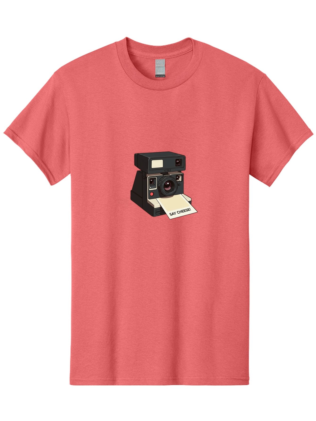 Polaroid-Camera Men'S Graphic Tee, 100% Cotton, Comfortable Casual Summer Wear, Machine Washable, Vintage Polaroid Camera, Instant Photography, Retro Style, Say Cheese Print, Nostalgic Feel, Photography Moment, Classic Design, Black Camera Bae690 7