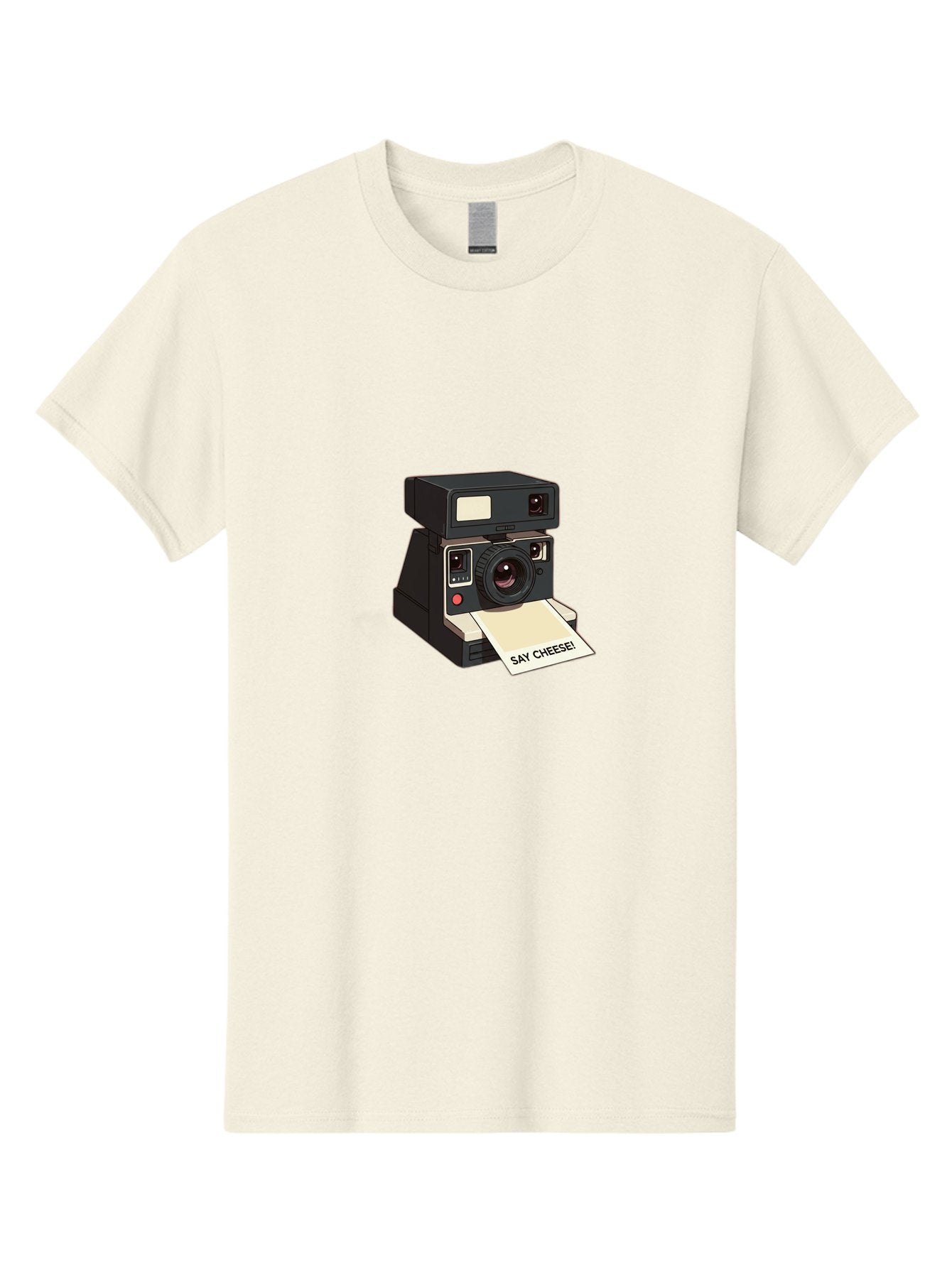 Polaroid-Camera Men'S Graphic Tee, 100% Cotton, Comfortable Casual Summer Wear, Machine Washable, Vintage Polaroid Camera, Instant Photography, Retro Style, Say Cheese Print, Nostalgic Feel, Photography Moment, Classic Design, Black Camera Bae690 9