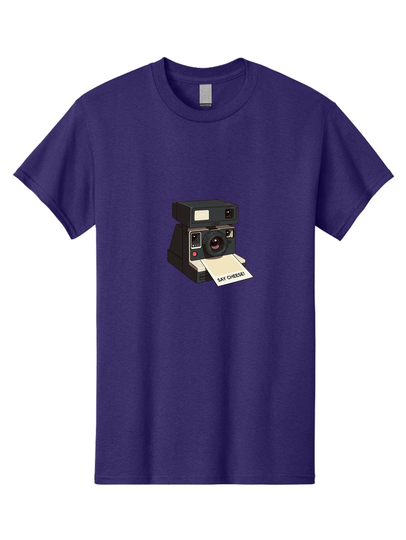 Polaroid-Camera Men'S Graphic Tee, 100% Cotton, Comfortable Casual Summer Wear, Machine Washable, Vintage Polaroid Camera, Instant Photography, Retro Style, Say Cheese Print, Nostalgic Feel, Photography Moment, Classic Design, Black Camera Bae690 13
