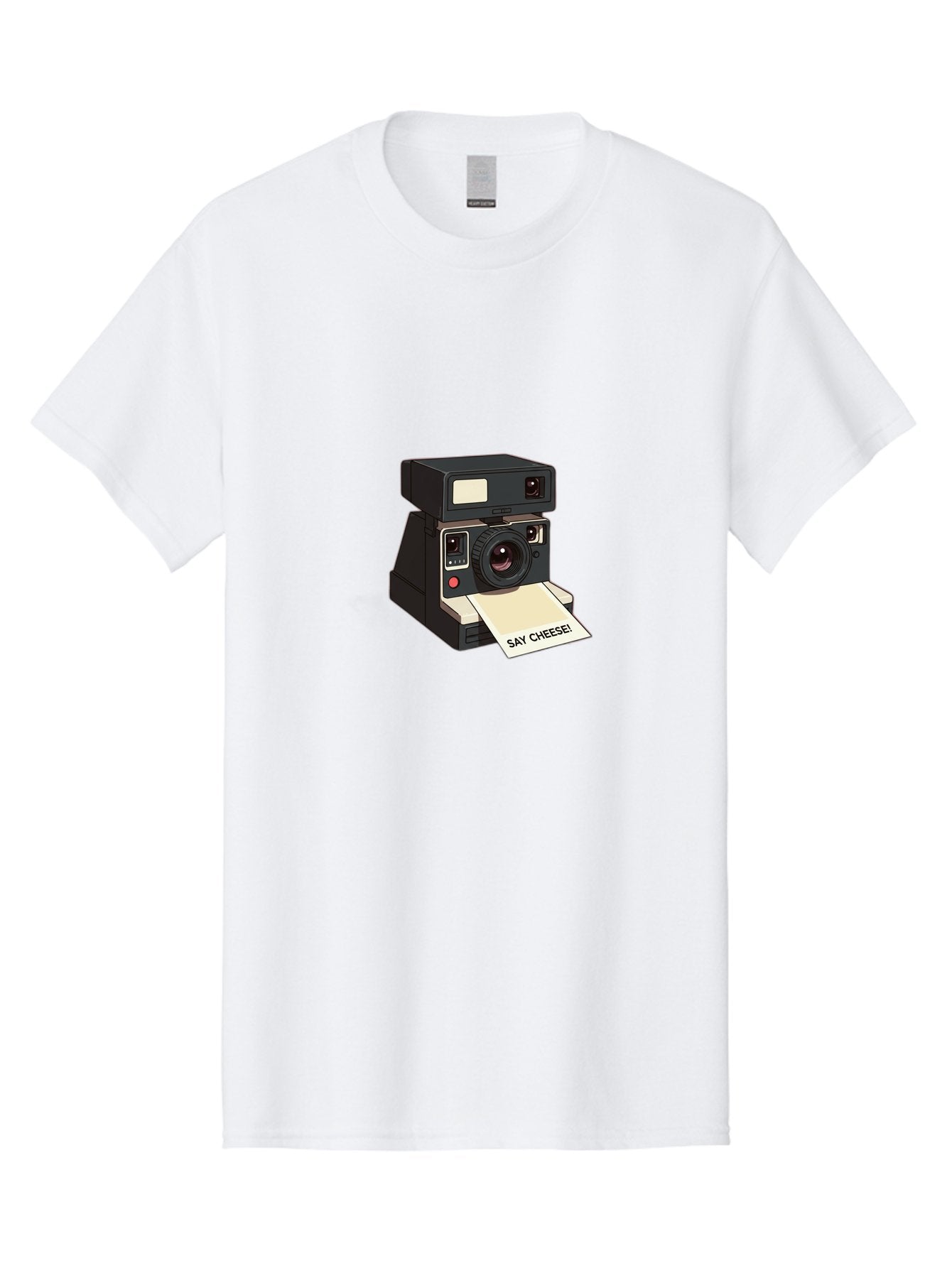 Polaroid-Camera Men'S Graphic Tee, 100% Cotton, Comfortable Casual Summer Wear, Machine Washable, Vintage Polaroid Camera, Instant Photography, Retro Style, Say Cheese Print, Nostalgic Feel, Photography Moment, Classic Design, Black Camera Bae690 15