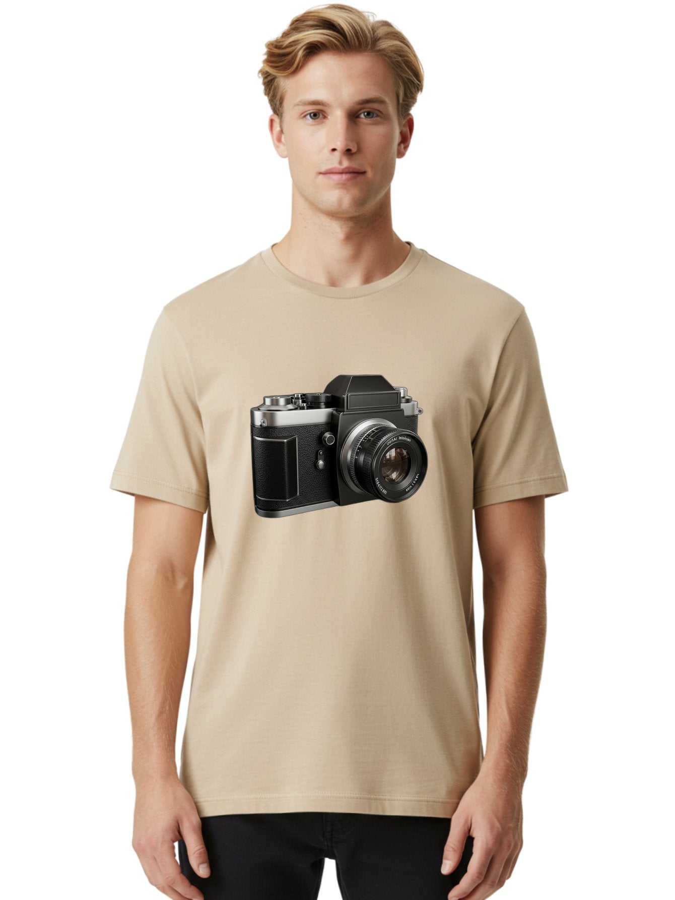 Praktica Men'S Graphic Tee, 100% Cotton, Comfortable Casual Summer Wear, Machine Washable, Vintage Camera, Photography Equipment, Classic Design, Black Camera Body, Lens Details, Optical Viewfinder, Shutter Release, Photography Gear, Bae692 21