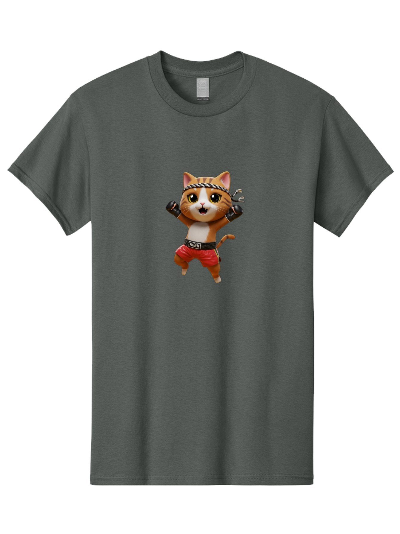 Puma-Cat Men'S Graphic Tee, 100% Cotton, Comfortable Casual Summer Wear, Machine Washable, Cartoon Cat In Boxing Attire, Pudim Belt, Boxing Gloves, Determined Expression, Funny Animal Character, Playful Design, Sports-Themed Illustration, Bae694