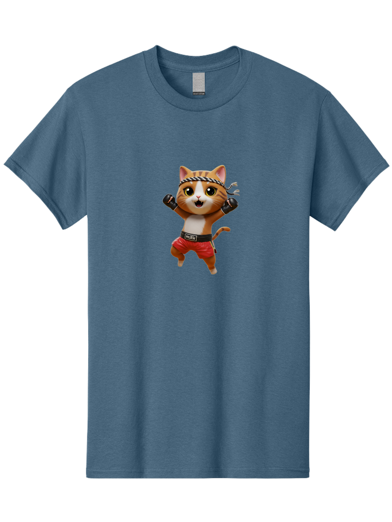 Puma-Cat Men'S Graphic Tee, 100% Cotton, Comfortable Casual Summer Wear, Machine Washable, Cartoon Cat In Boxing Attire, Pudim Belt, Boxing Gloves, Determined Expression, Funny Animal Character, Playful Design, Sports-Themed Illustration, Bae694 4