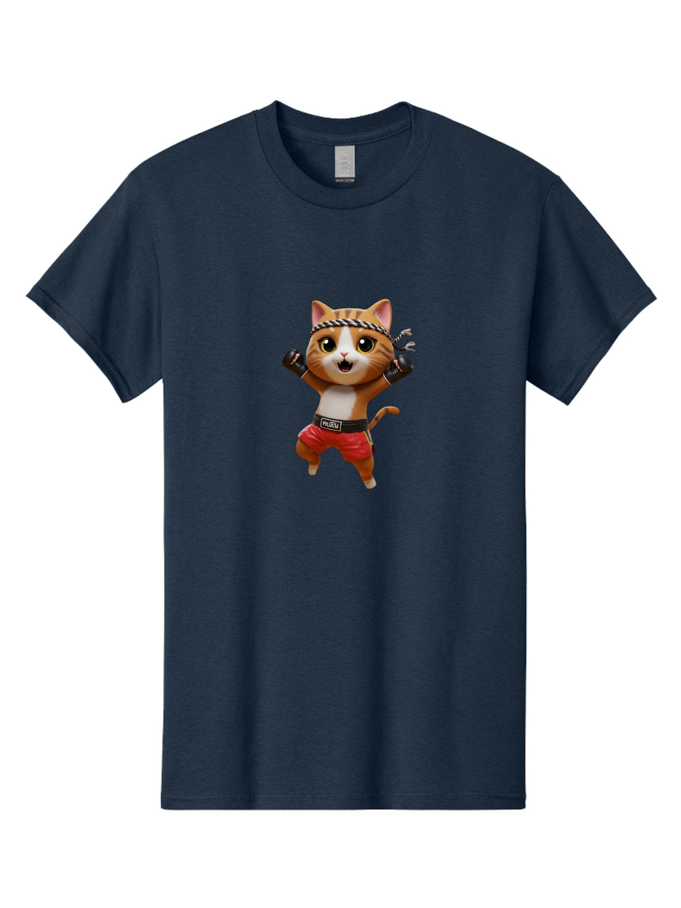 Puma-Cat Men'S Graphic Tee, 100% Cotton, Comfortable Casual Summer Wear, Machine Washable, Cartoon Cat In Boxing Attire, Pudim Belt, Boxing Gloves, Determined Expression, Funny Animal Character, Playful Design, Sports-Themed Illustration, Bae694 3