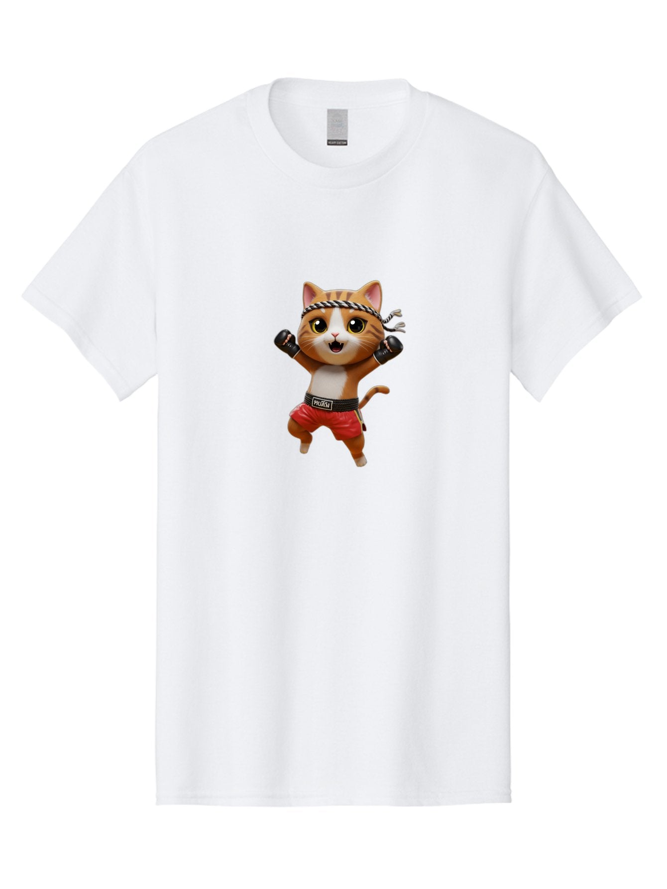 Puma-Cat Men'S Graphic Tee, 100% Cotton, Comfortable Casual Summer Wear, Machine Washable, Cartoon Cat In Boxing Attire, Pudim Belt, Boxing Gloves, Determined Expression, Funny Animal Character, Playful Design, Sports-Themed Illustration, Bae694 15