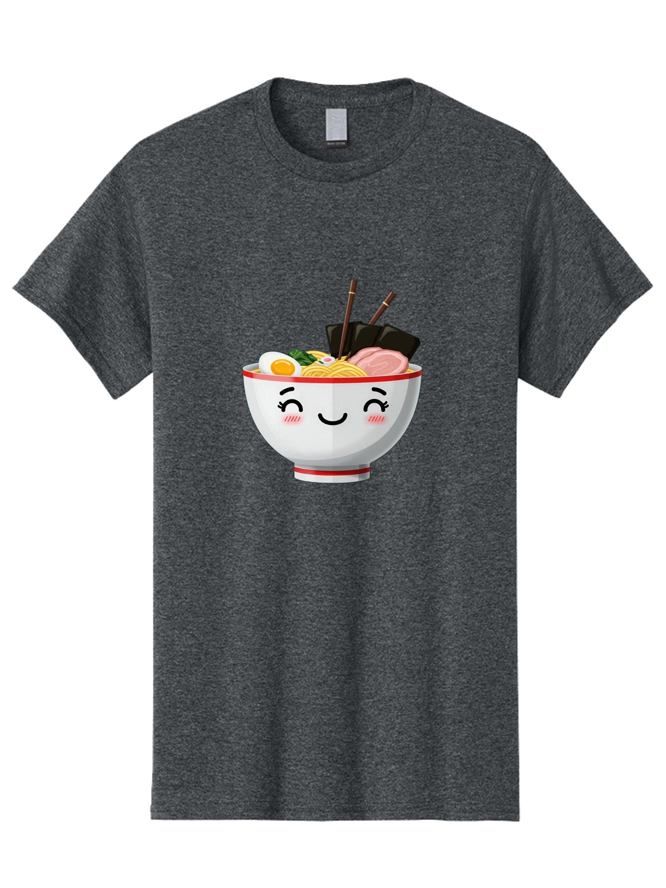 Ramen-1 Men'S Graphic Tee, 100% Cotton, Comfortable Casual Summer Wear, Machine Washable, Steaming Bowl Of Ramen, Savory Noodles, Boiled Egg, Sliced Pork, Seaweed, Chopsticks, Cute Cartoon Character, Japanese Cuisine, Food Illustration, Bae698 11