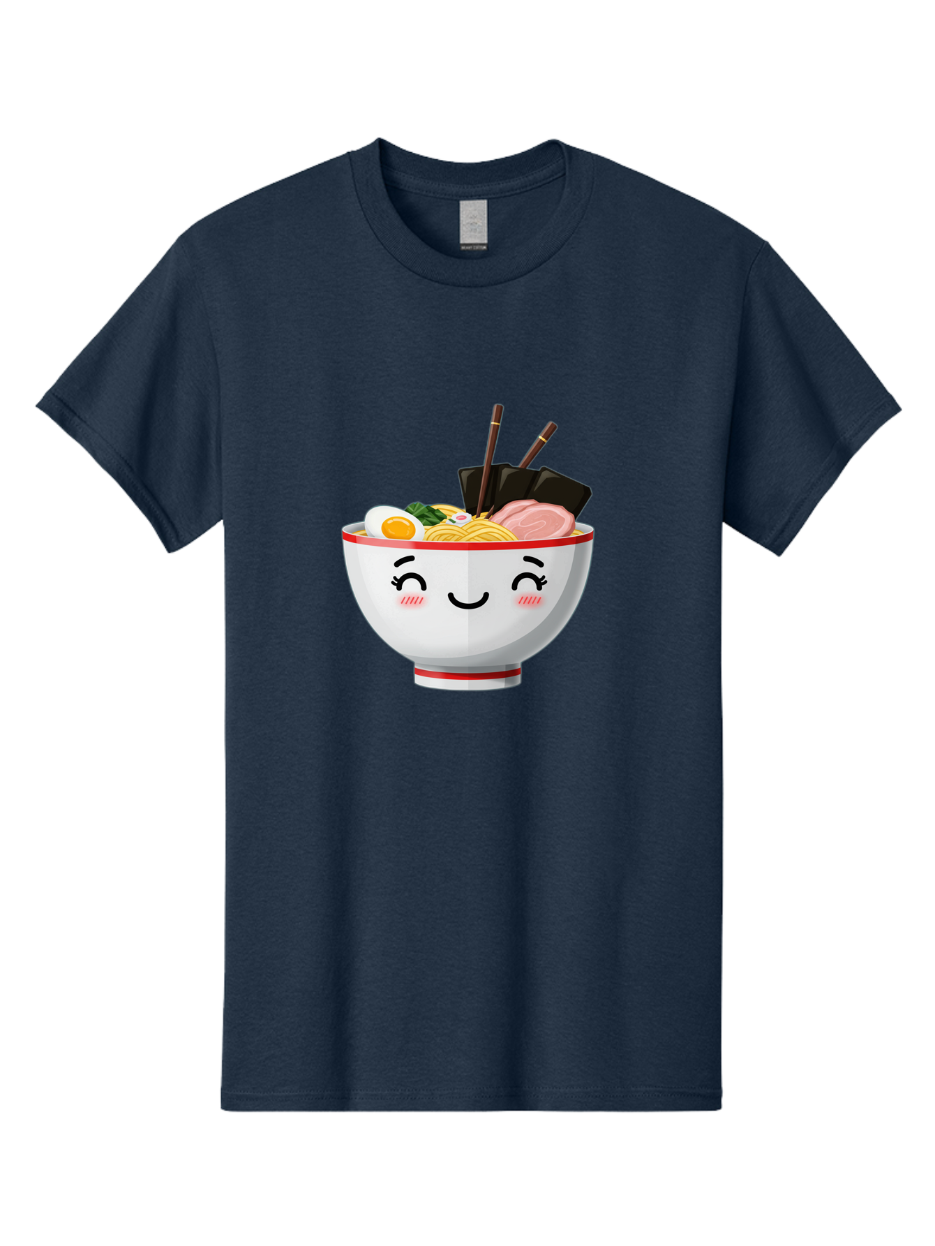 Ramen-1 Men'S Graphic Tee, 100% Cotton, Comfortable Casual Summer Wear, Machine Washable, Steaming Bowl Of Ramen, Savory Noodles, Boiled Egg, Sliced Pork, Seaweed, Chopsticks, Cute Cartoon Character, Japanese Cuisine, Food Illustration, Bae698 7