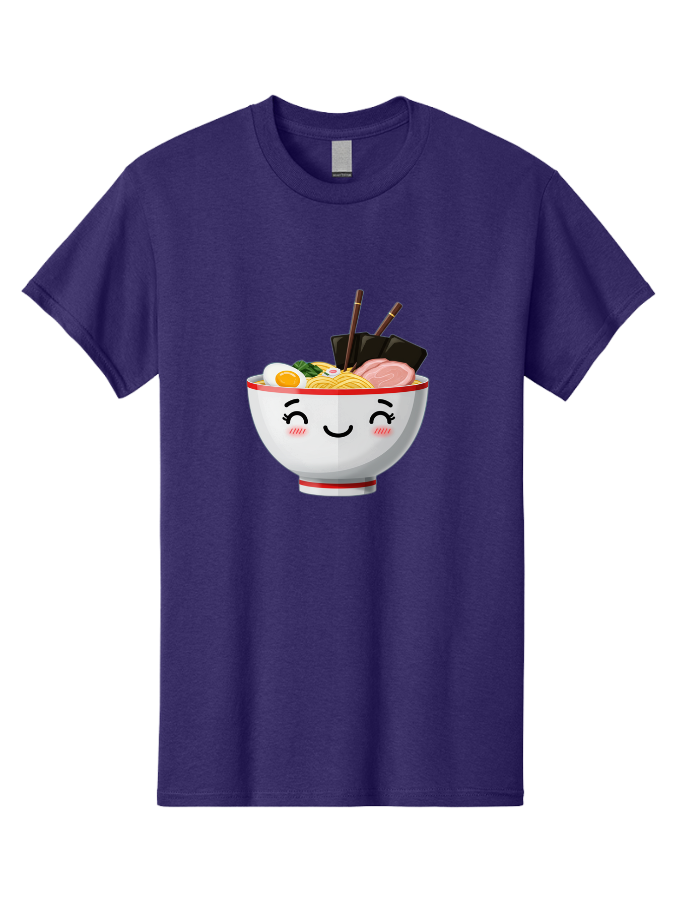 Ramen-1 Men'S Graphic Tee, 100% Cotton, Comfortable Casual Summer Wear, Machine Washable, Steaming Bowl Of Ramen, Savory Noodles, Boiled Egg, Sliced Pork, Seaweed, Chopsticks, Cute Cartoon Character, Japanese Cuisine, Food Illustration, Bae698 12