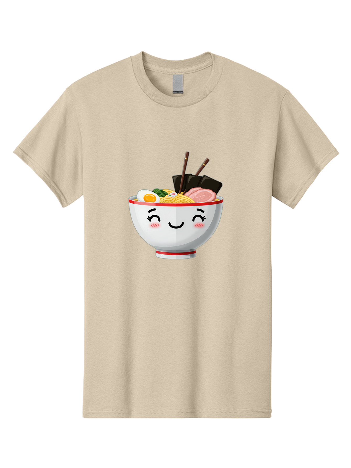 Ramen-1 Men'S Graphic Tee, 100% Cotton, Comfortable Casual Summer Wear, Machine Washable, Steaming Bowl Of Ramen, Savory Noodles, Boiled Egg, Sliced Pork, Seaweed, Chopsticks, Cute Cartoon Character, Japanese Cuisine, Food Illustration, Bae698 10