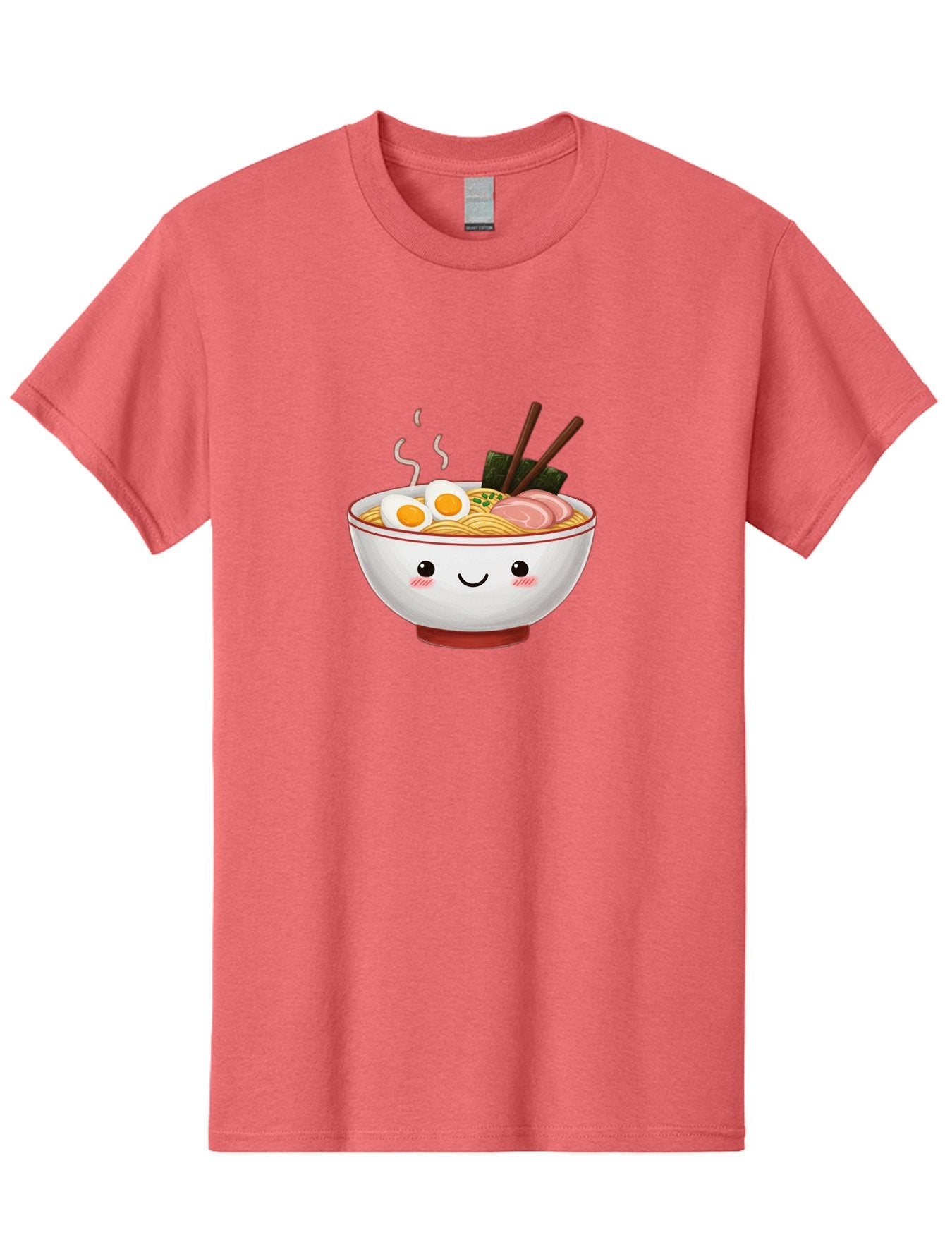 Ramen-2 Men'S Graphic Tee, 100% Cotton, Comfortable Casual Summer Wear, Machine Washable, Steaming Hot Ramen, Cartoon Bowl, Noodles, Eggs, Meat Slices, Seaweed, Chopsticks, Adorable, Kawaii, Japanese Cuisine, Foodie Art, Cute Character Bae699 8