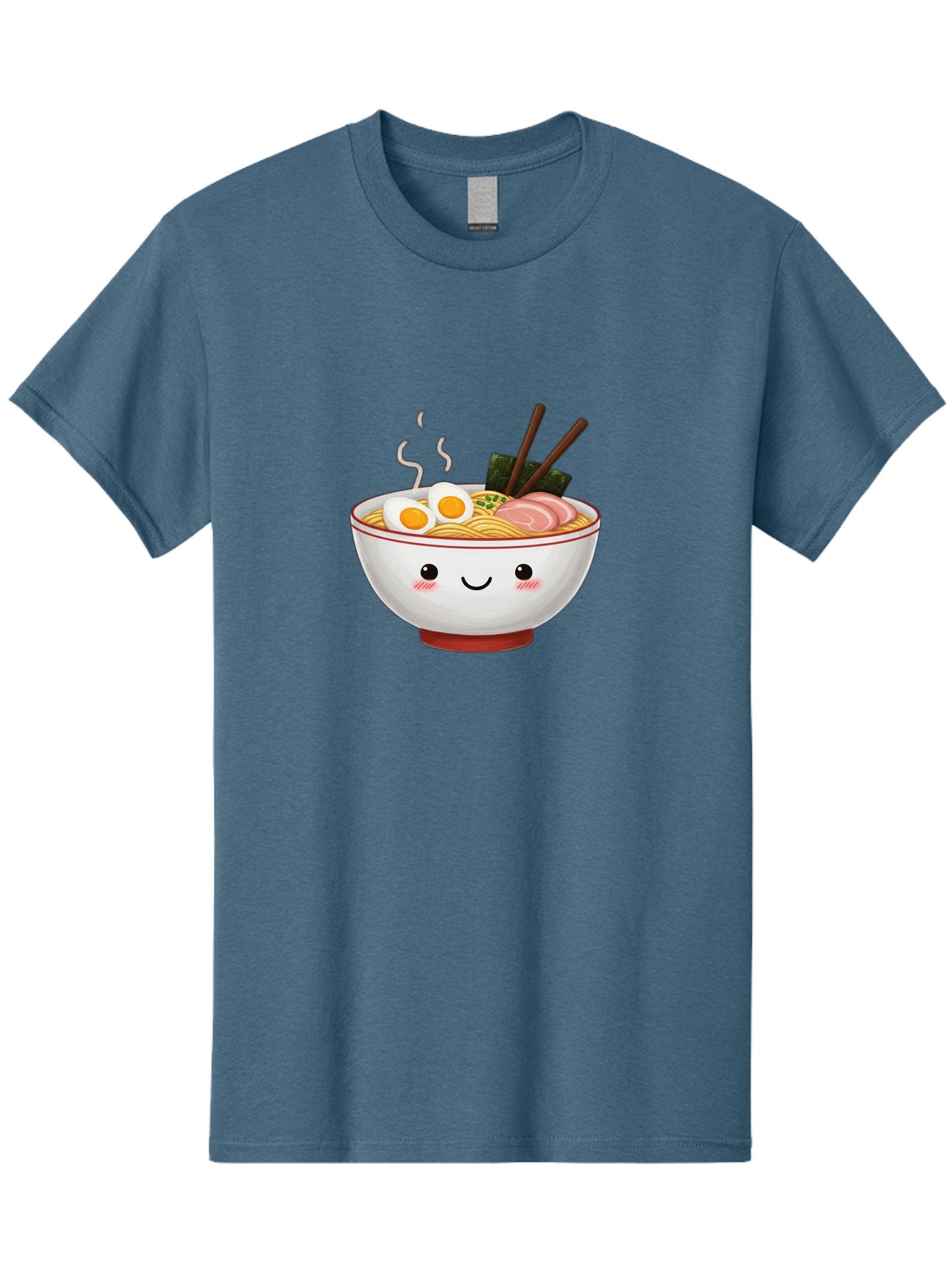 Ramen-2 Men'S Graphic Tee, 100% Cotton, Comfortable Casual Summer Wear, Machine Washable, Steaming Hot Ramen, Cartoon Bowl, Noodles, Eggs, Meat Slices, Seaweed, Chopsticks, Adorable, Kawaii, Japanese Cuisine, Foodie Art, Cute Character Bae699 9