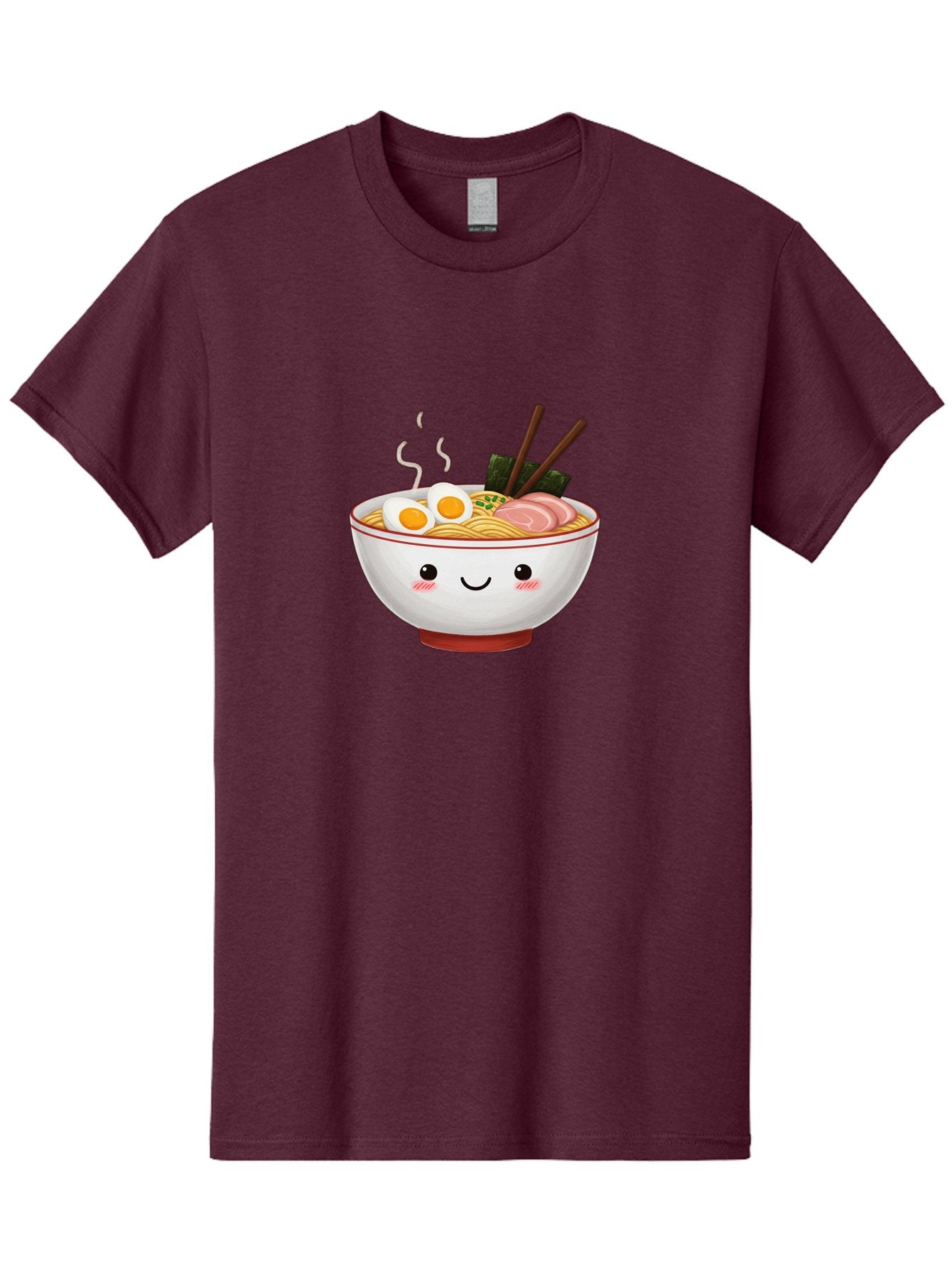 Ramen-2 Men'S Graphic Tee, 100% Cotton, Comfortable Casual Summer Wear, Machine Washable, Steaming Hot Ramen, Cartoon Bowl, Noodles, Eggs, Meat Slices, Seaweed, Chopsticks, Adorable, Kawaii, Japanese Cuisine, Foodie Art, Cute Character Bae699 7