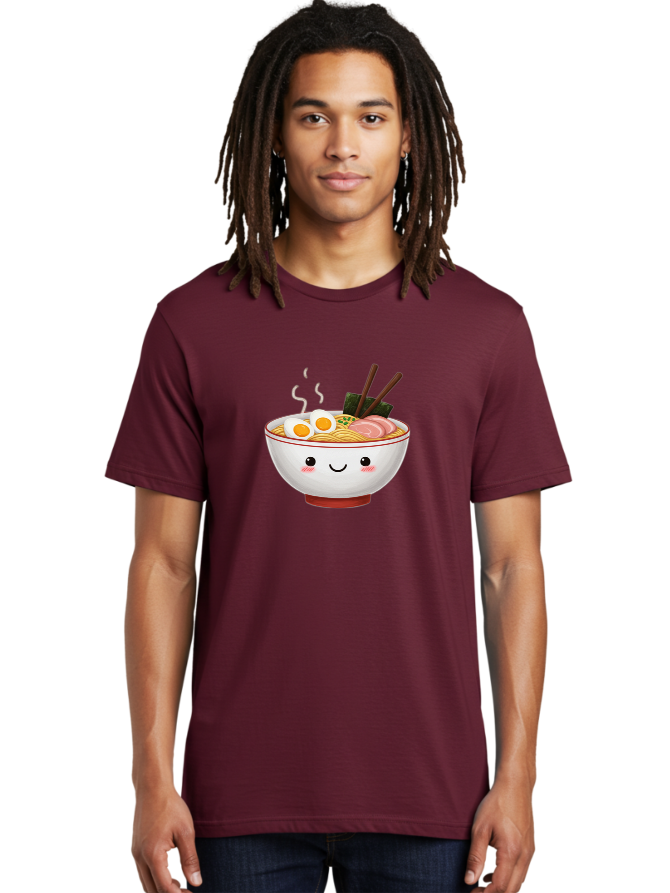 Ramen-2 Men'S Graphic Tee, 100% Cotton, Comfortable Casual Summer Wear, Machine Washable, Steaming Hot Ramen, Cartoon Bowl, Noodles, Eggs, Meat Slices, Seaweed, Chopsticks, Adorable, Kawaii, Japanese Cuisine, Foodie Art, Cute Character Bae699 28