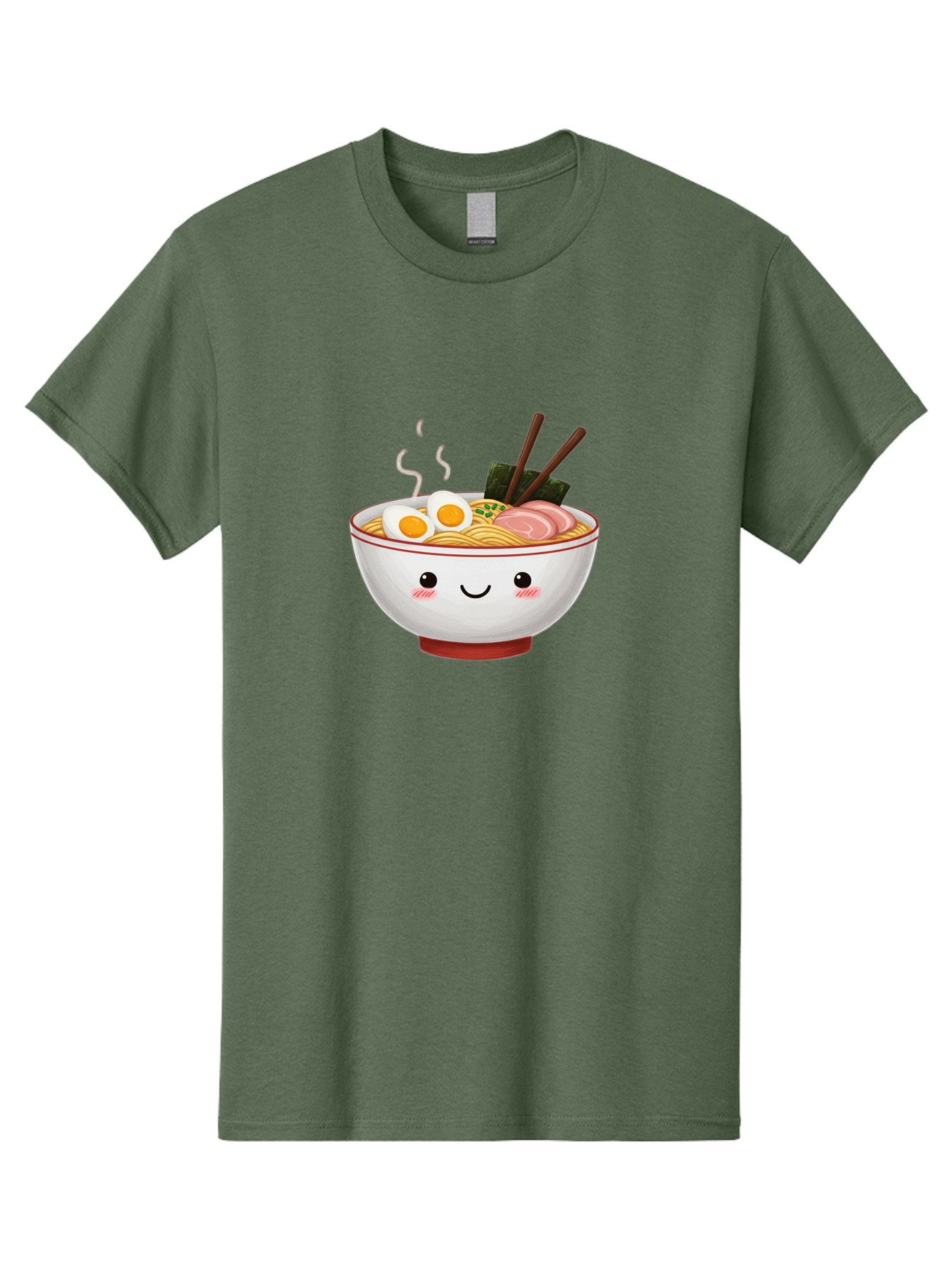 Ramen-2 Men'S Graphic Tee, 100% Cotton, Comfortable Casual Summer Wear, Machine Washable, Steaming Hot Ramen, Cartoon Bowl, Noodles, Eggs, Meat Slices, Seaweed, Chopsticks, Adorable, Kawaii, Japanese Cuisine, Foodie Art, Cute Character Bae699 9
