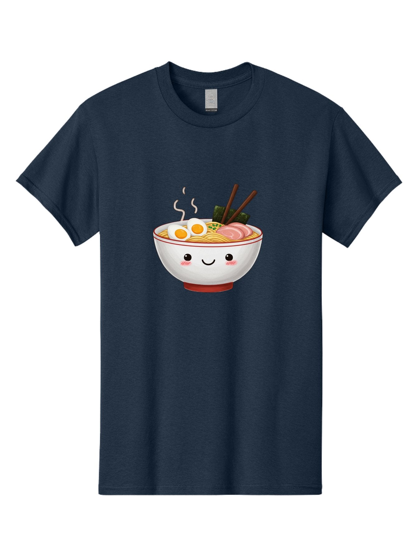 Ramen-2 Men'S Graphic Tee, 100% Cotton, Comfortable Casual Summer Wear, Machine Washable, Steaming Hot Ramen, Cartoon Bowl, Noodles, Eggs, Meat Slices, Seaweed, Chopsticks, Adorable, Kawaii, Japanese Cuisine, Foodie Art, Cute Character Bae699 10