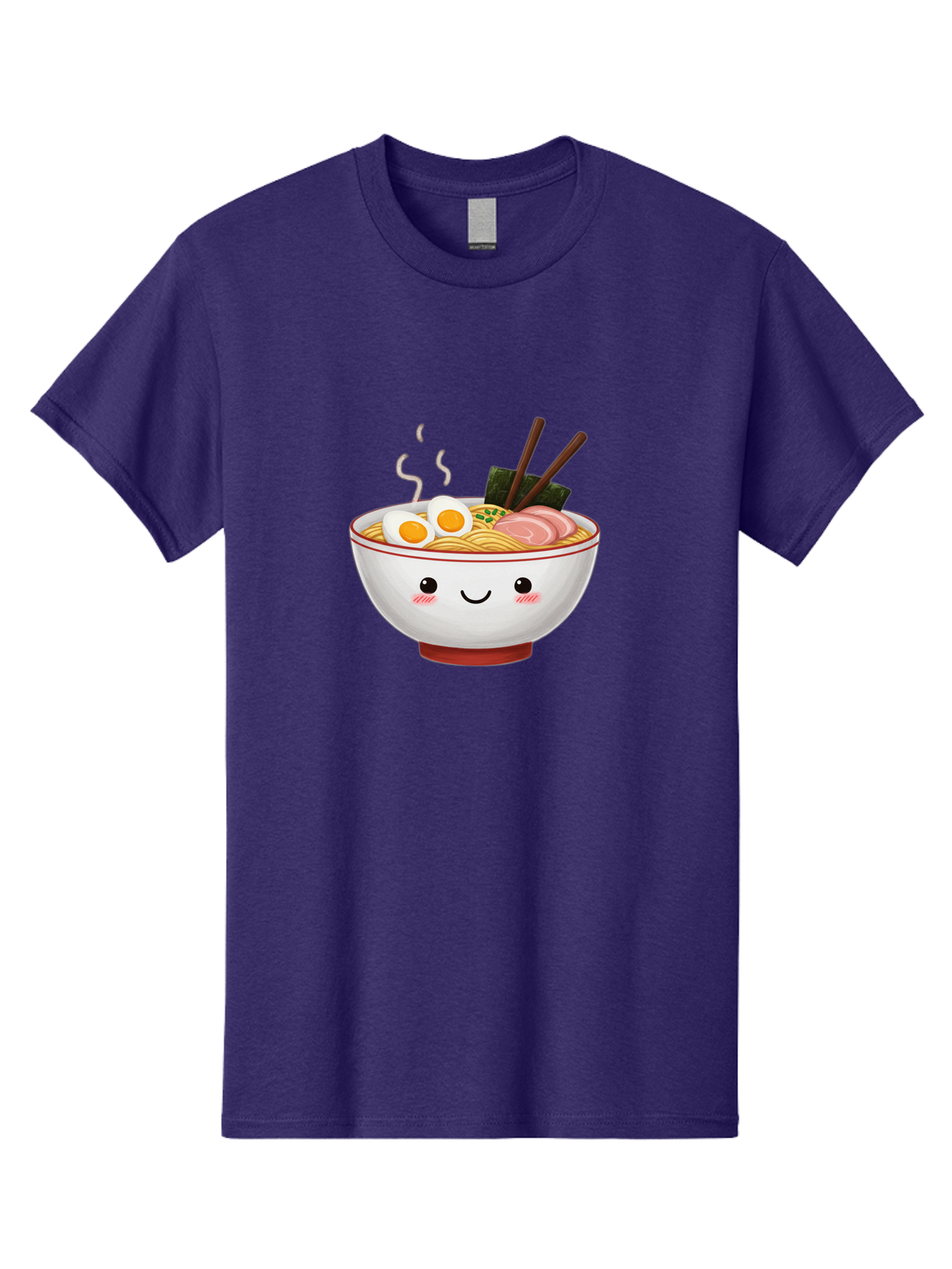 Ramen-2 Men'S Graphic Tee, 100% Cotton, Comfortable Casual Summer Wear, Machine Washable, Steaming Hot Ramen, Cartoon Bowl, Noodles, Eggs, Meat Slices, Seaweed, Chopsticks, Adorable, Kawaii, Japanese Cuisine, Foodie Art, Cute Character Bae699 10