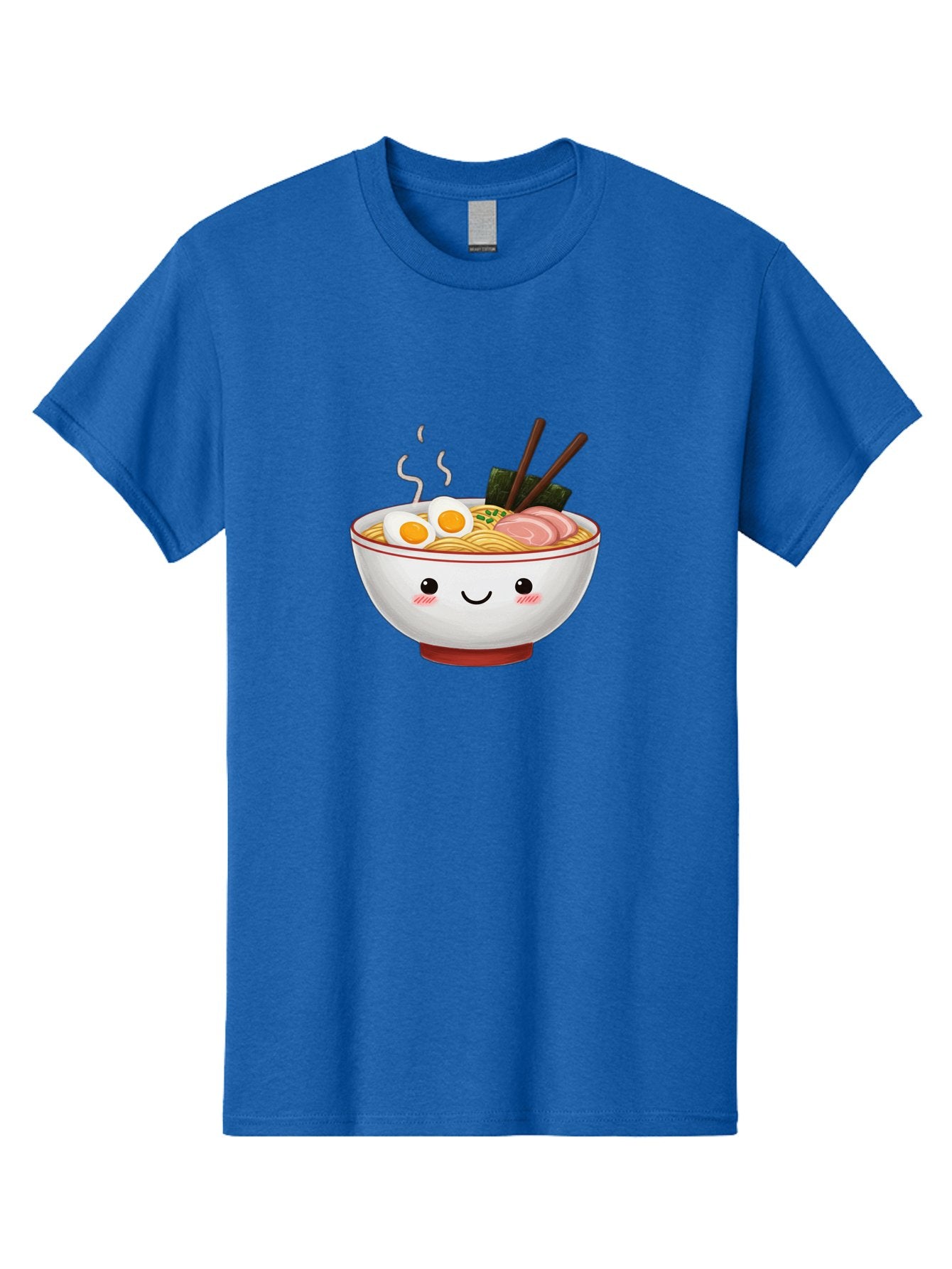 Ramen-2 Men'S Graphic Tee, 100% Cotton, Comfortable Casual Summer Wear, Machine Washable, Steaming Hot Ramen, Cartoon Bowl, Noodles, Eggs, Meat Slices, Seaweed, Chopsticks, Adorable, Kawaii, Japanese Cuisine, Foodie Art, Cute Character Bae699 11