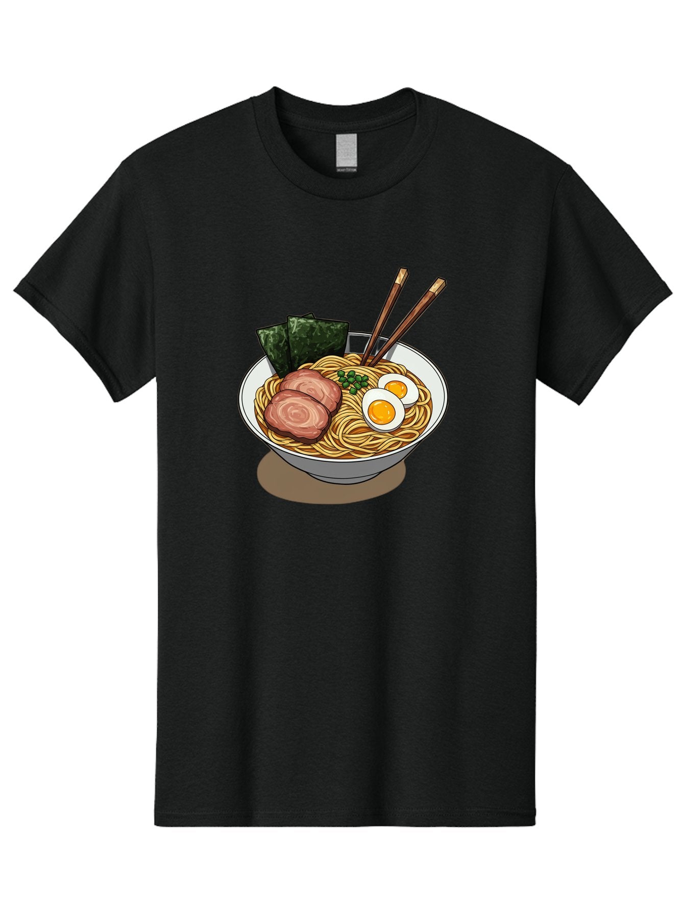 Ramen-3 Men'S Graphic Tee, 100% Cotton, Comfortable Casual Summer Wear, Machine Washable, Ramen Noodles, Sliced Pork, Boiled Egg, Seaweed, Chopsticks, Oriental Cuisine, Japanese Food, Savory Meal, Noodle Soup, Appetizing Dish Bae700 5